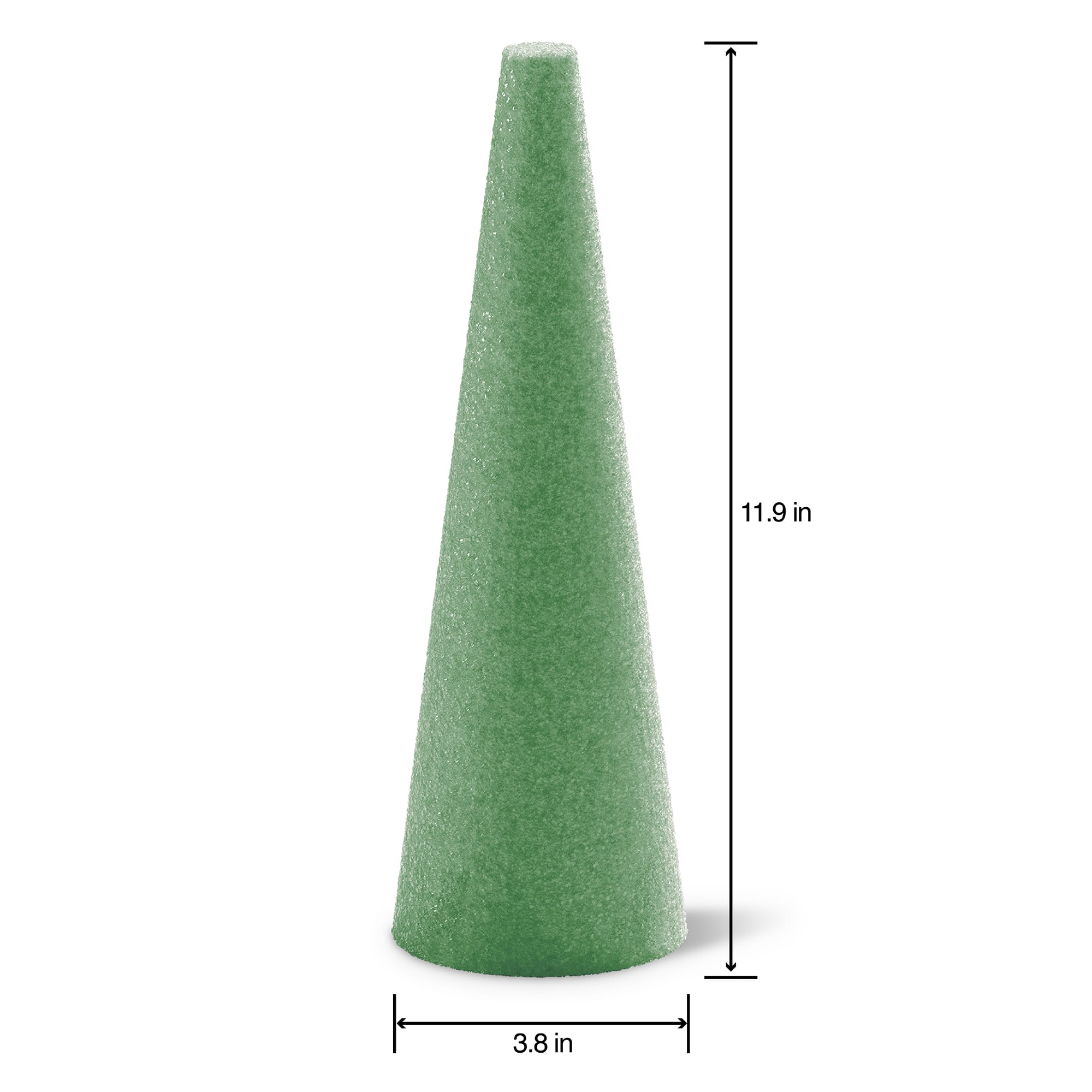 Green Styrofoam Cone, Dry Floral Foam Cones 8.9 inches, Styrofoam Cones  for Crafts, Artificial Flowers, and Cemetery vases, Each Craft Cone  Measures 8.9 x 3.8 : : Arts & Crafts