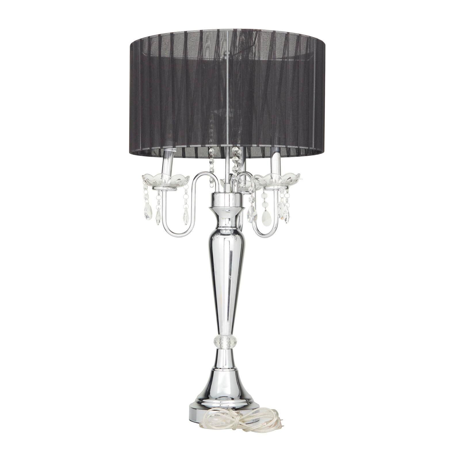 Silver Metal Table Lamp 16&#x22; x 16&#x22; x 31&#x22;