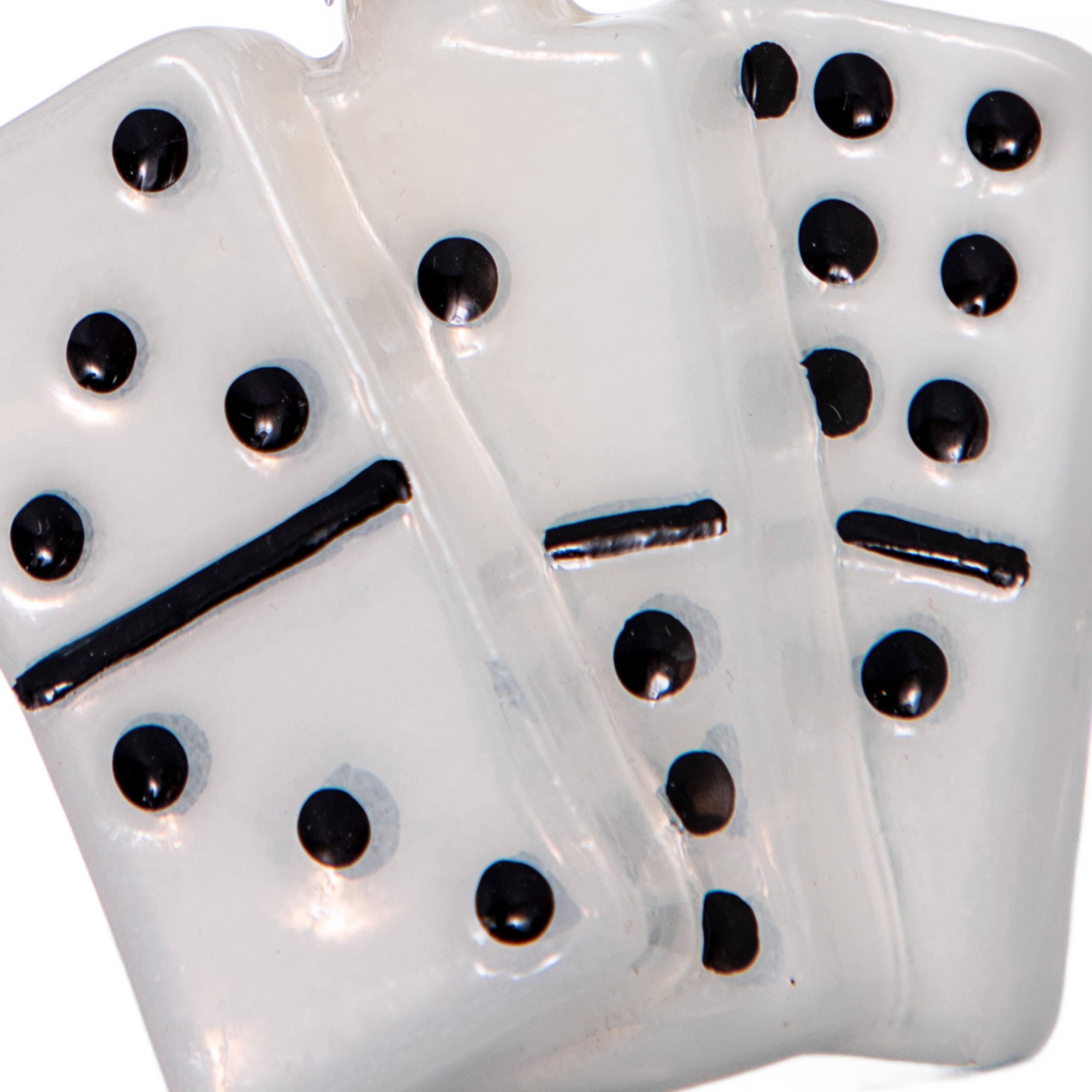 2.75" White Dominoes Glass Ornament by Ashland®