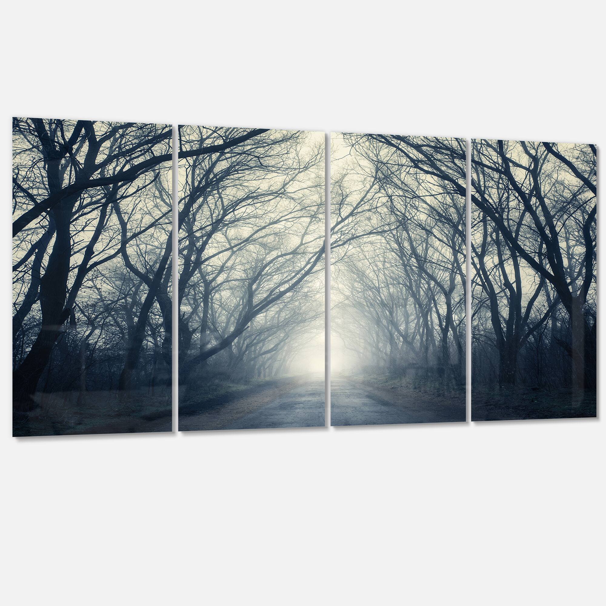 Designart - Dark Autumn Forest in Fog