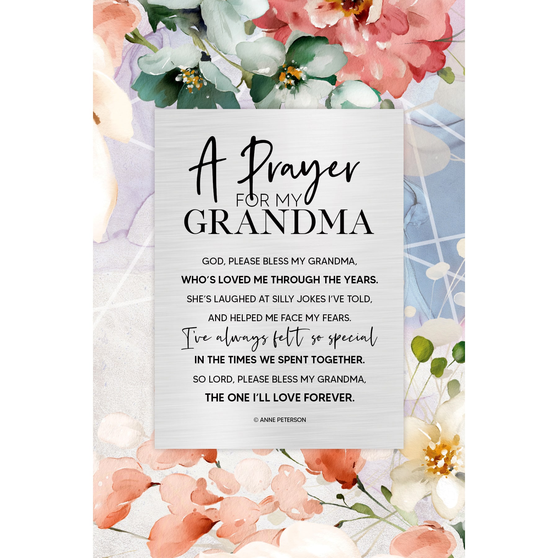 Prayer For My Grandma Plaque with Easel and Wall Hanger