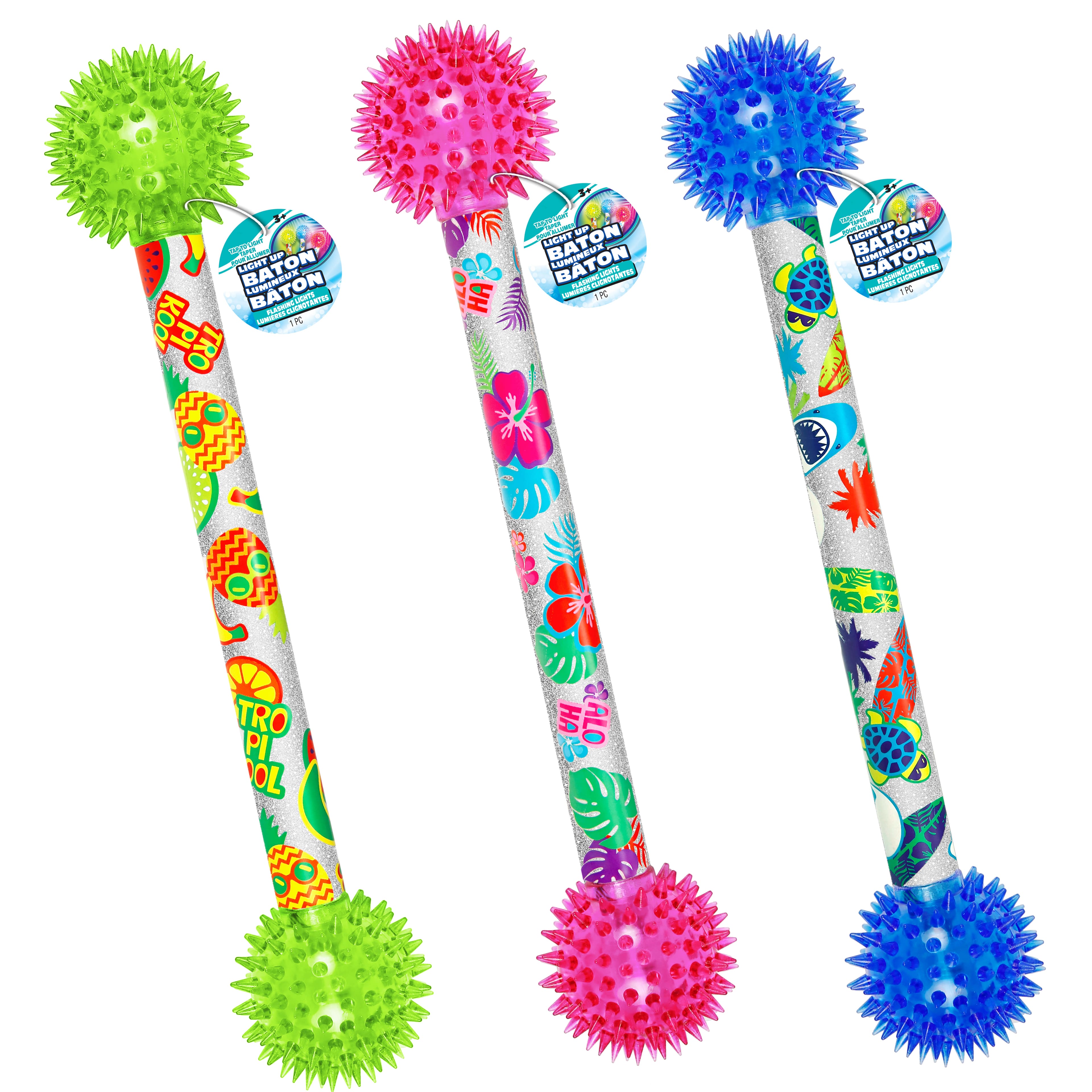 Assorted Ja-Ru&#xAE; 16&#x22; Tropical Flashing Light Up Baton, 1pc.