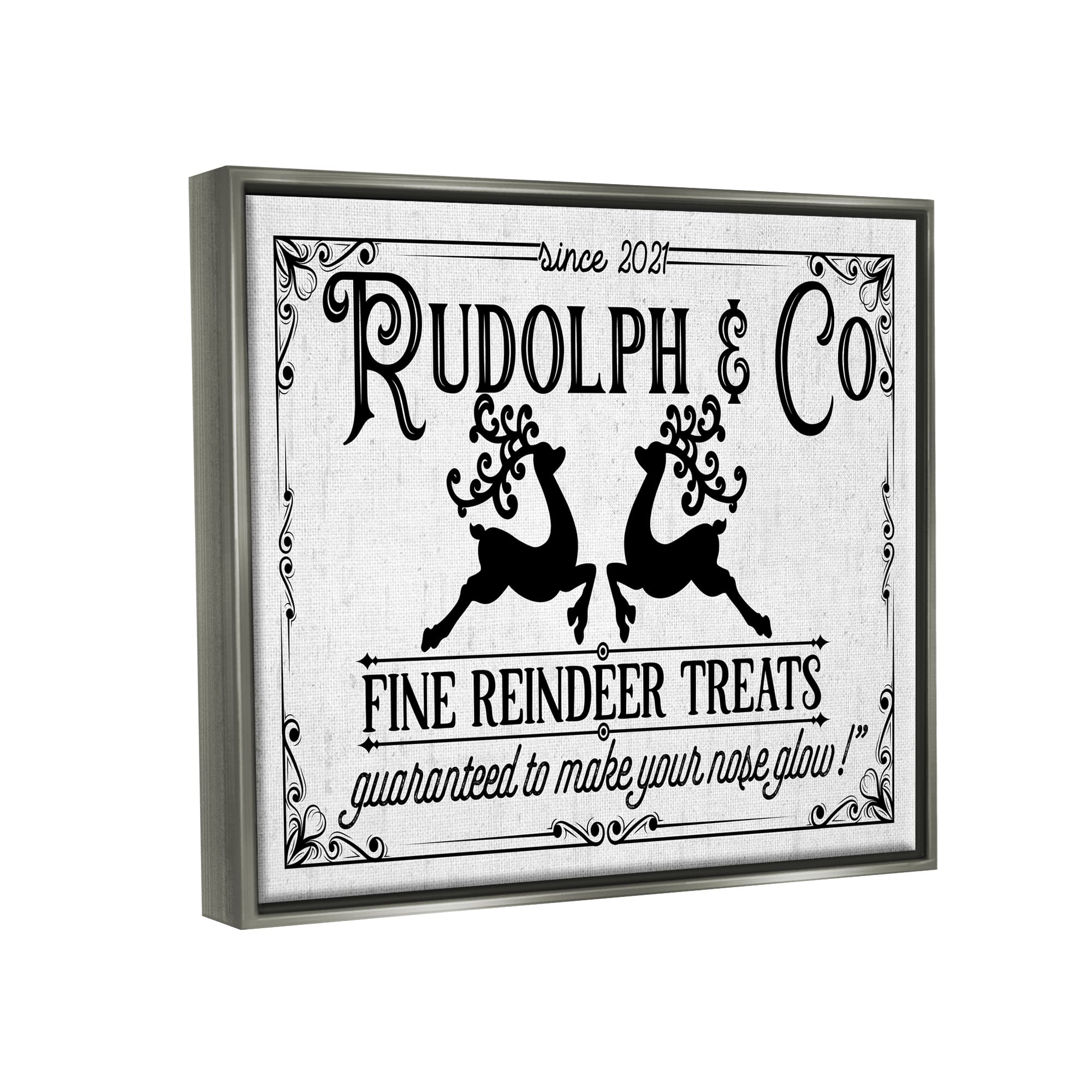 Stupell Industries Rudolph &#x26; Co Vintage Sign Framed Floater Canvas Wall Art