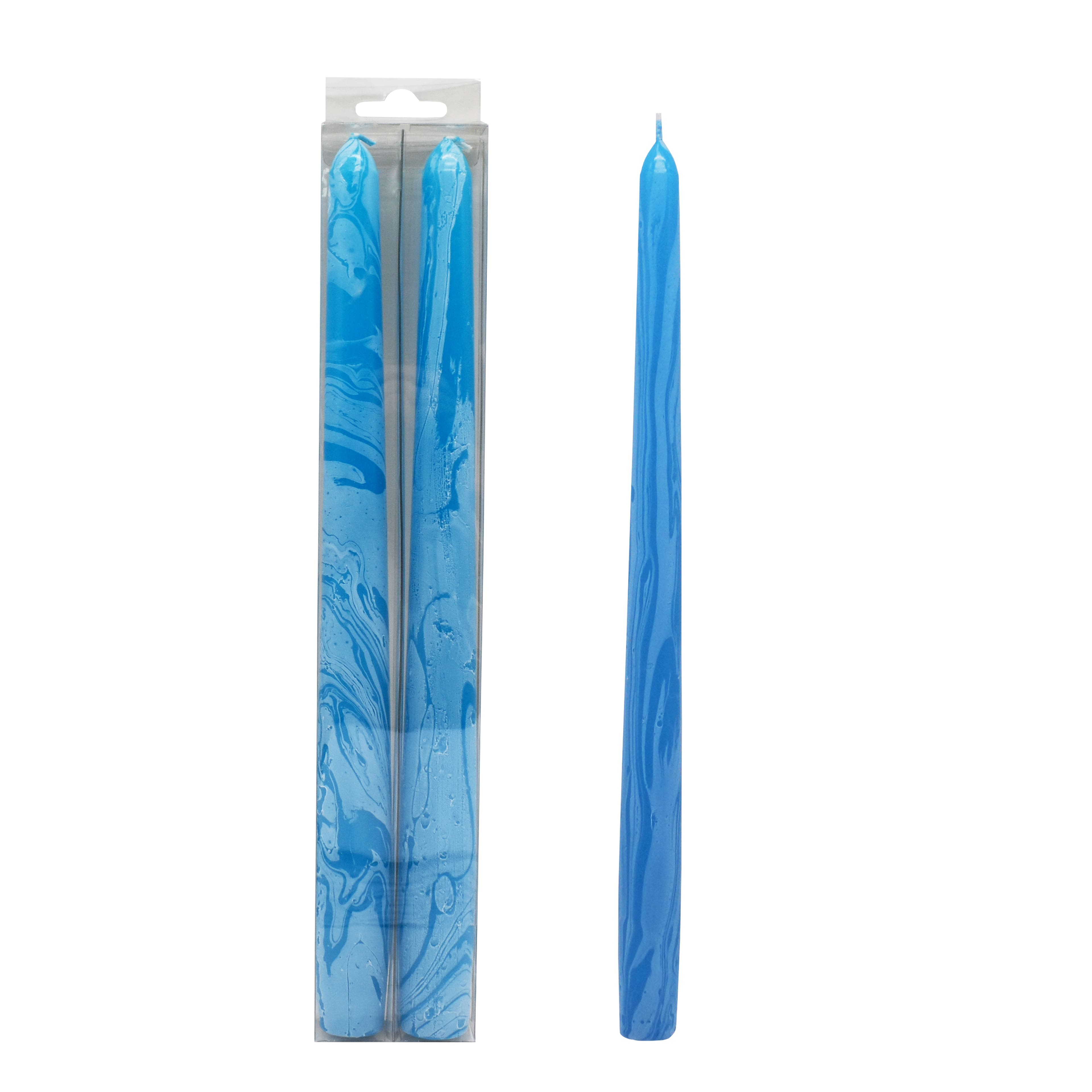 12&#x22; Blue Marble Taper Candles by Ashland&#xAE;, 2ct.