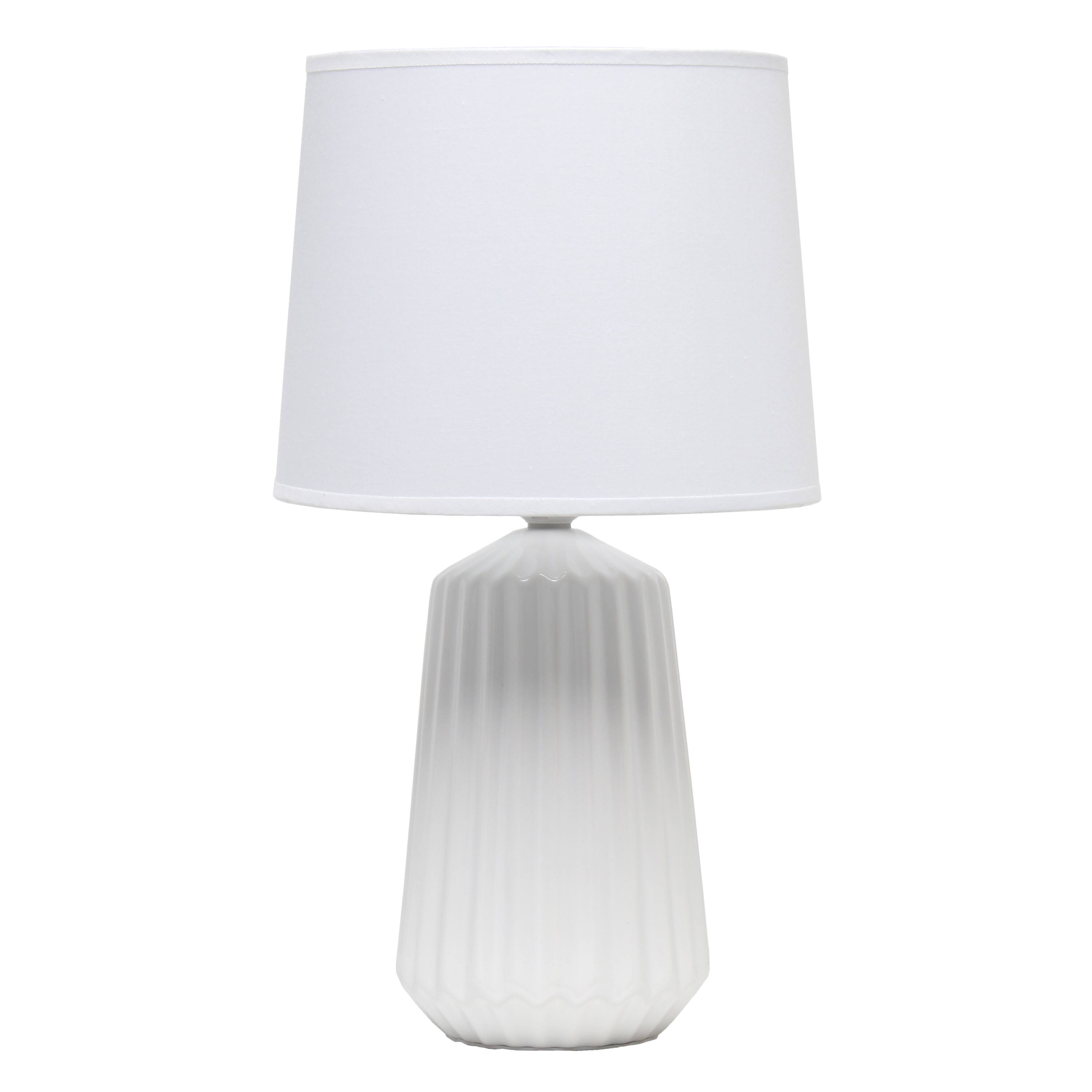 Simple Designs 17.4" Off White Pleated Base Table Lamp