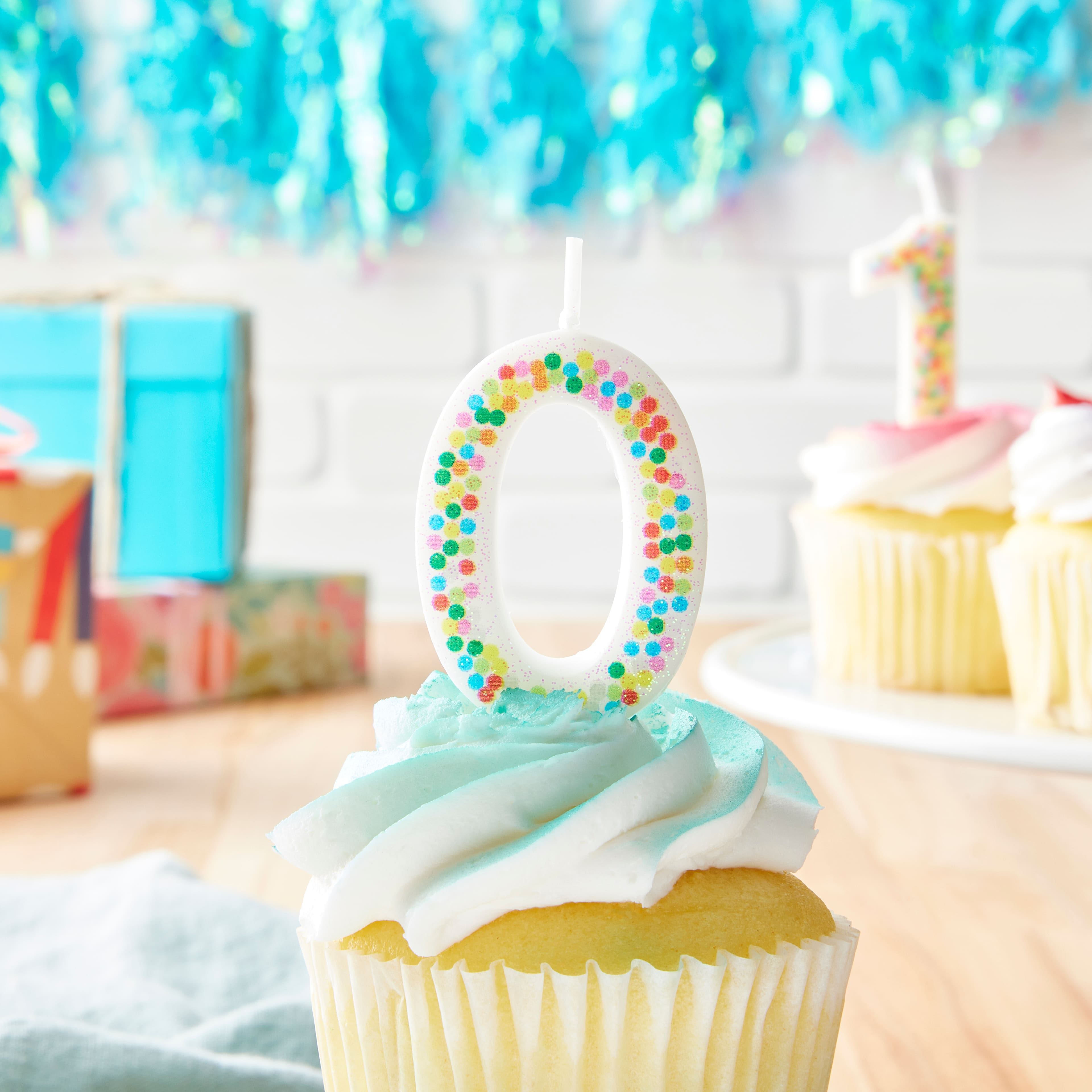12 Pack: Confetti Number Birthday Candle by Celebrate It™