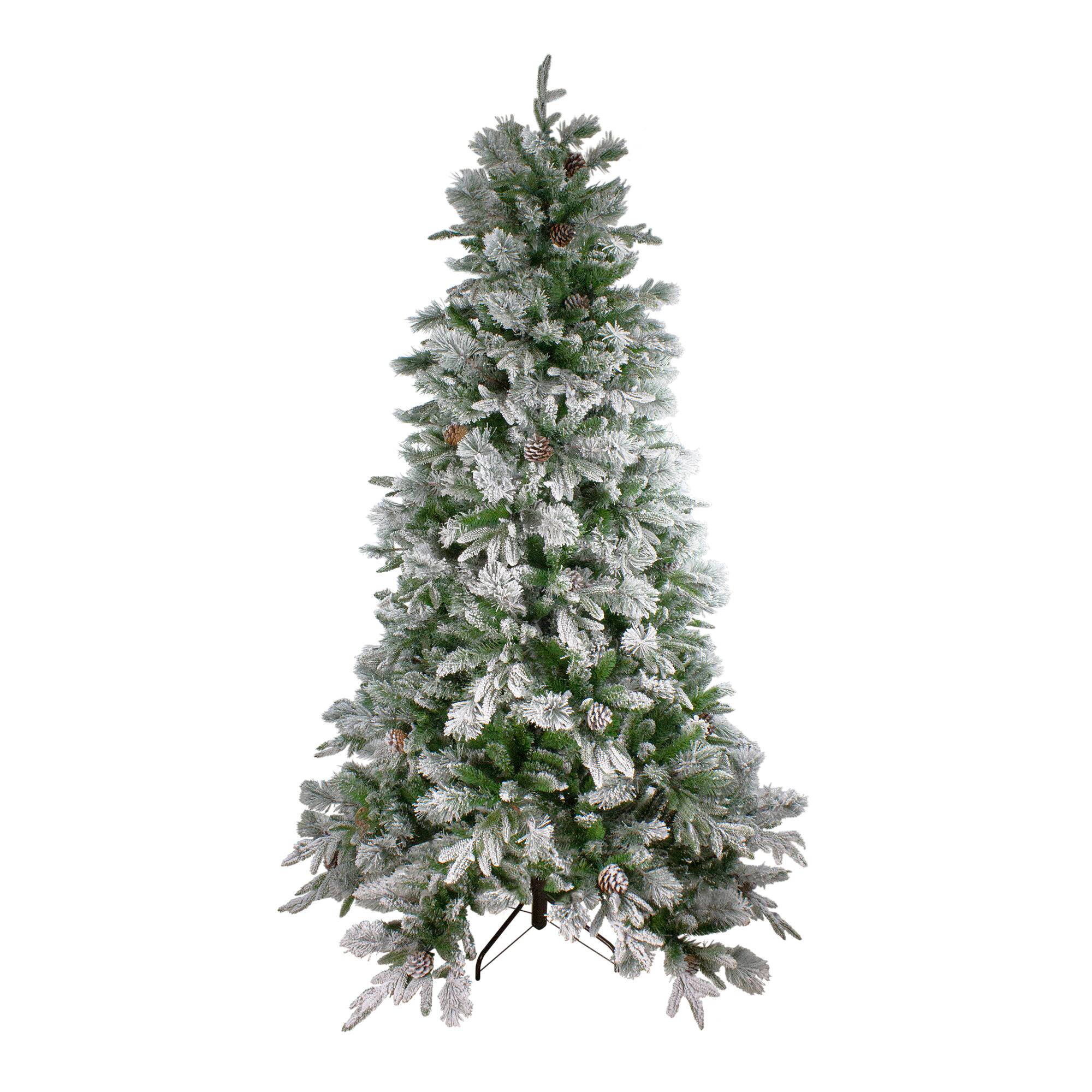7.5ft. Unlit Real Touch&#x2122;&#xFE0F; Flocked Rosemary Emerald Angel Pine Artificial Christmas Tree