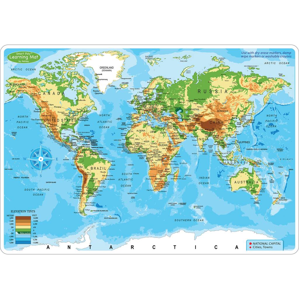 Buy Ashley Productions Smart Poly™ World Physical Map Buy Ashley Productions Smart Poly™ World Physical Map