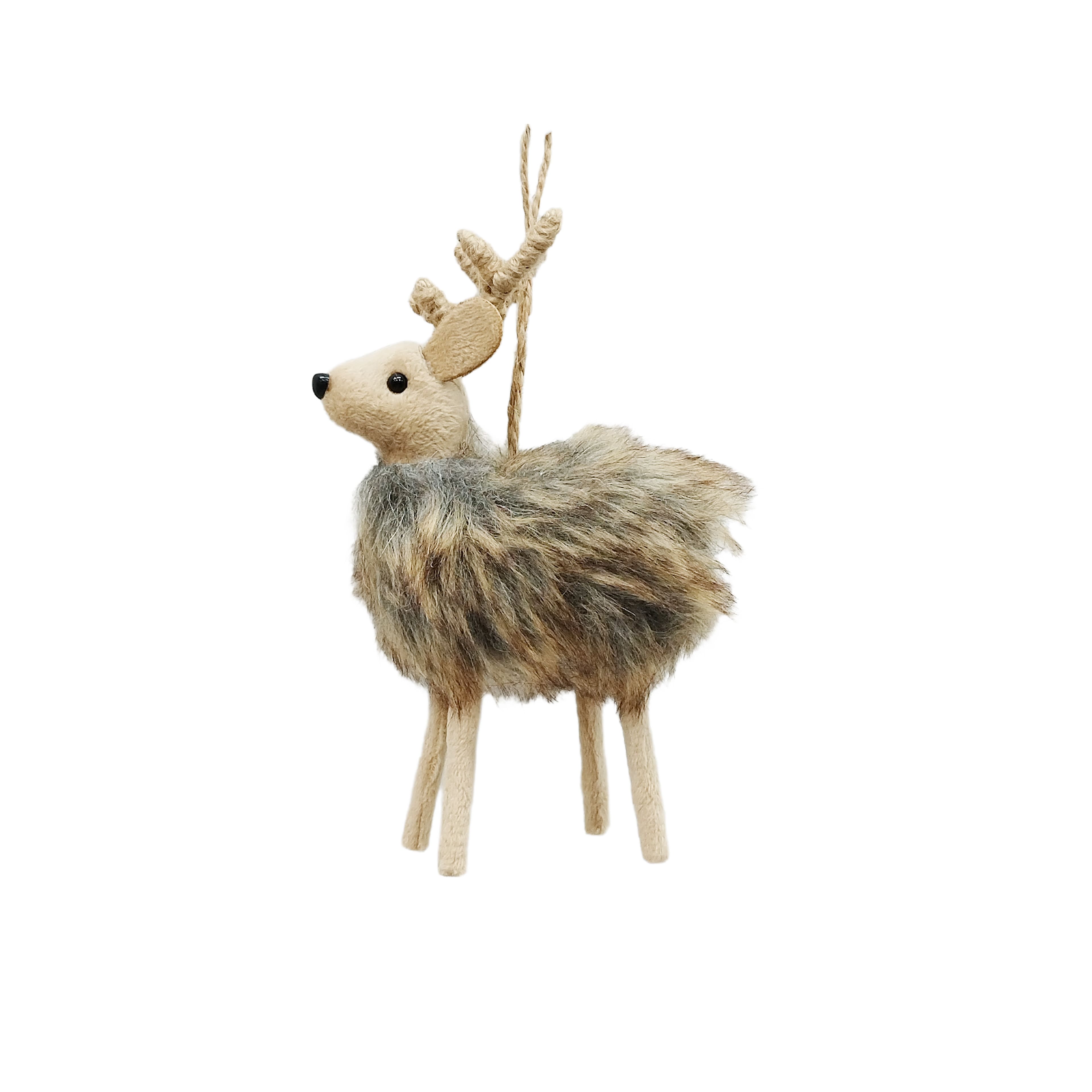 6&#x22; Brown Faux Fur Reindeer Ornament by Ashland&#xAE;