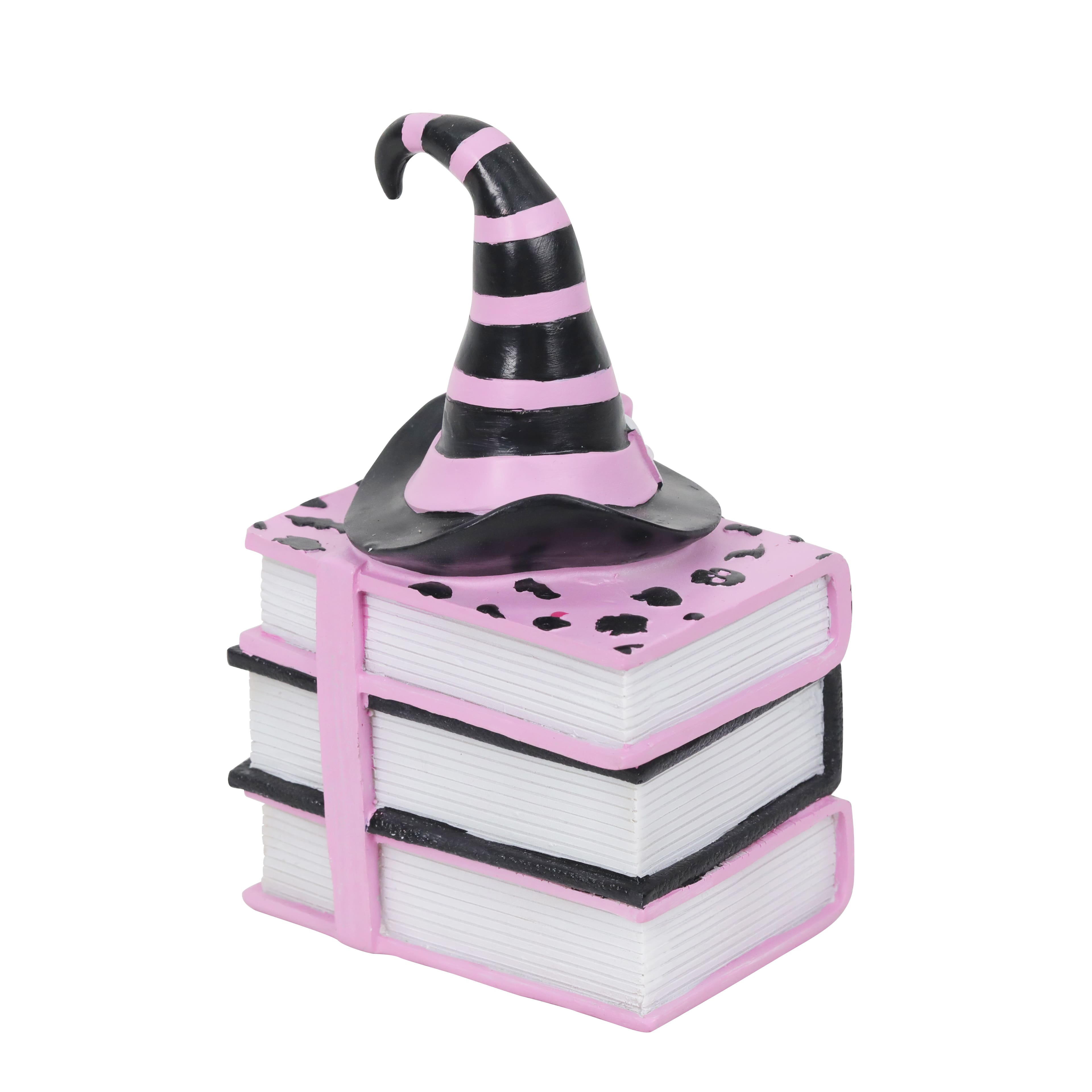 7.25&#x22; Pink &#x26; Black Witch Hat Bookstack Tabletop D&#xE9;cor by Ashland&#xAE;