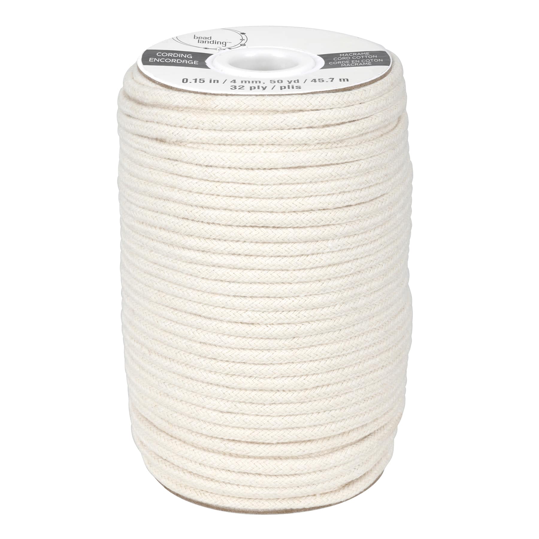 8 Pack: 4mm Natural Cotton Macramé Cord by Bead Landing™