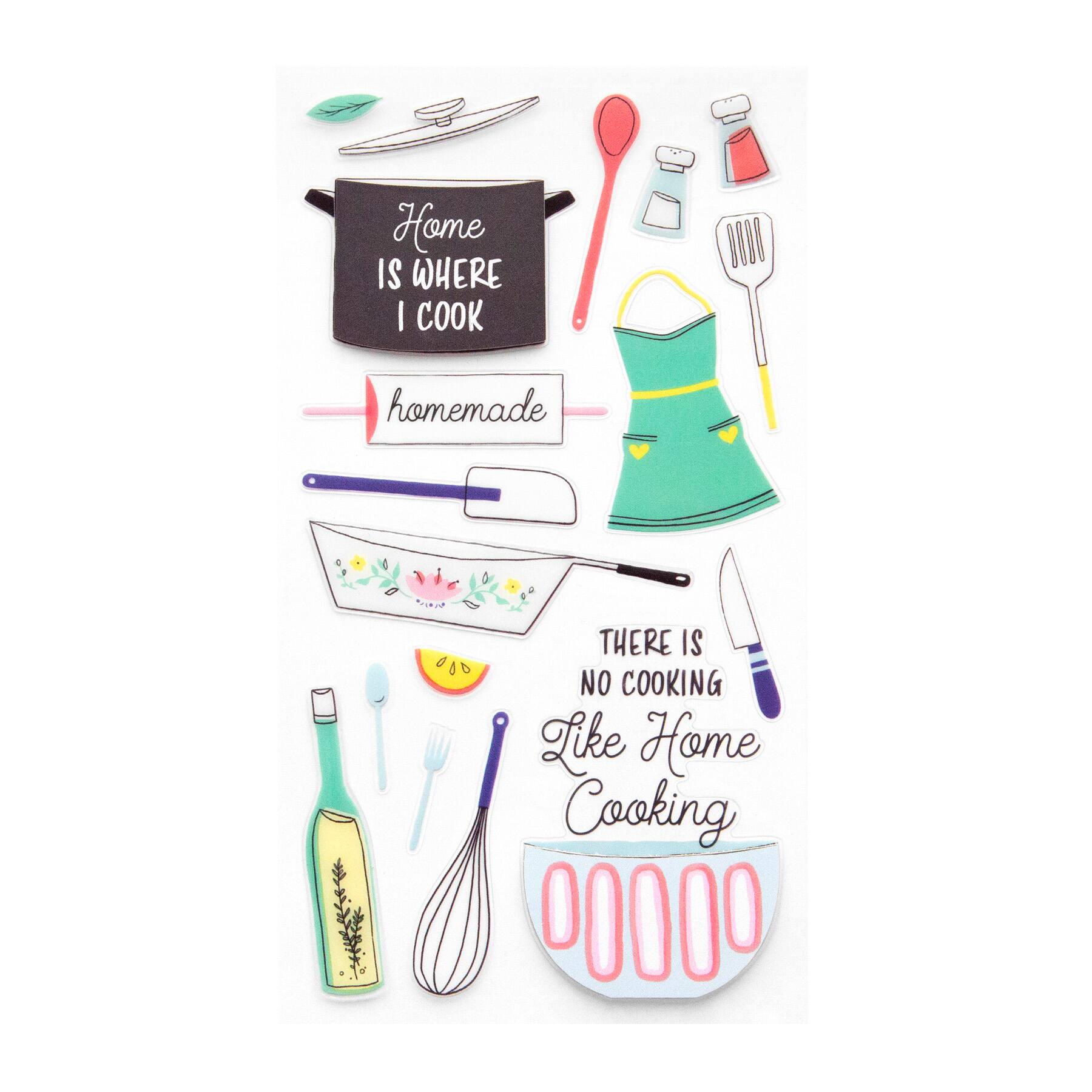 12 Pack: Cooking Dimensional Stickers by Recollections&#x2122;