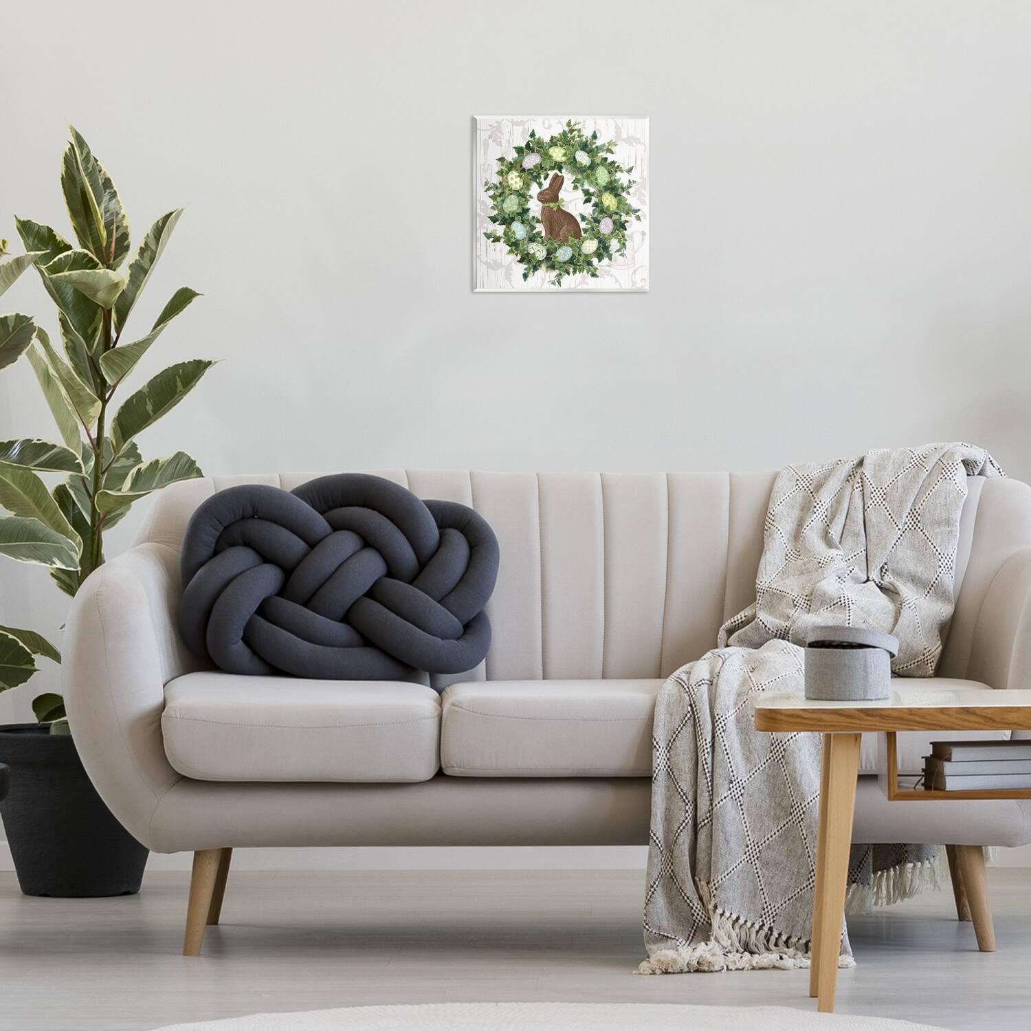 Stupell Industries Spring Easter Egg Wreath Wall Plaque Art