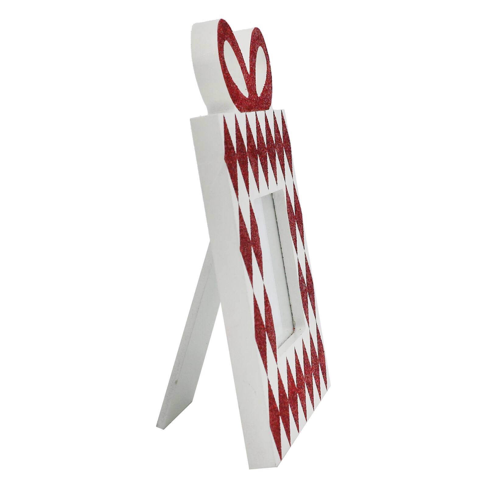 Cadre de table &#xE0; th&#xE8;me de cadeau rouge et blanc de 6,4&#xA0;cm x 6,4&#xA0;cm d&#x2019;Ashland