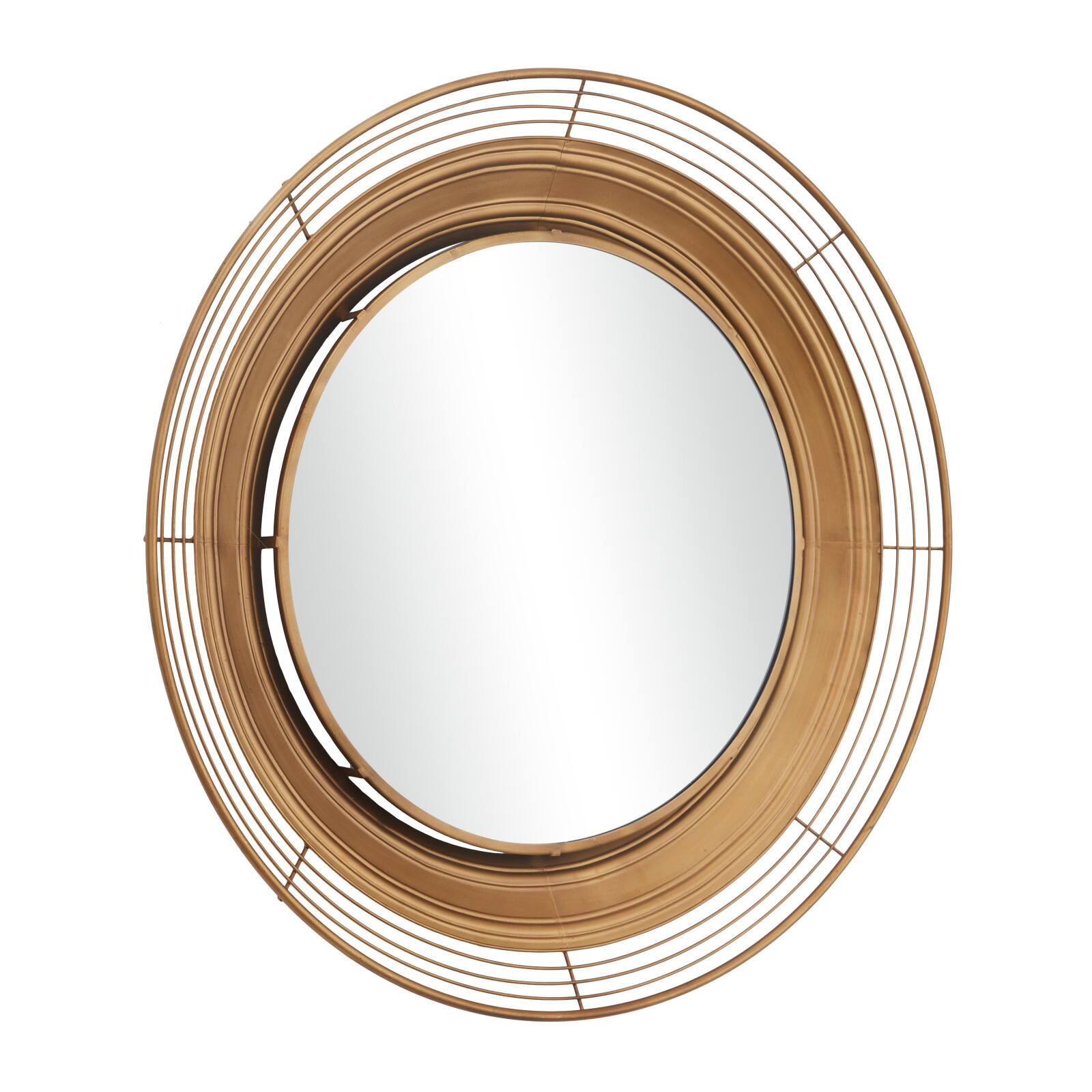 Brown Metal Bohemian Wall Mirror 36" x 36" x 4"