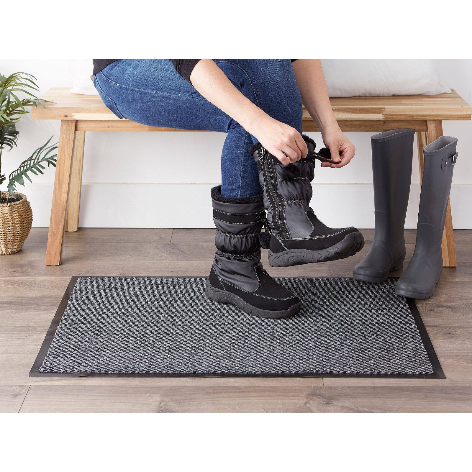 DII® Gray & Black Walk Off Utility Runner Doormat