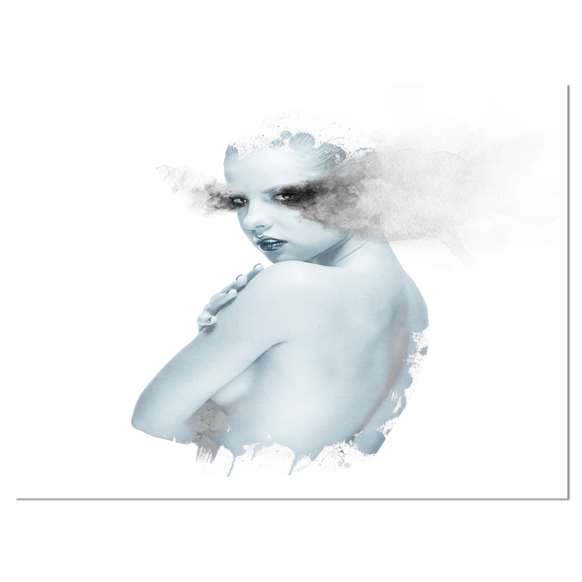 Designart - Beautiful Young Woman Double Exposure - Portrait Canvas Art Print