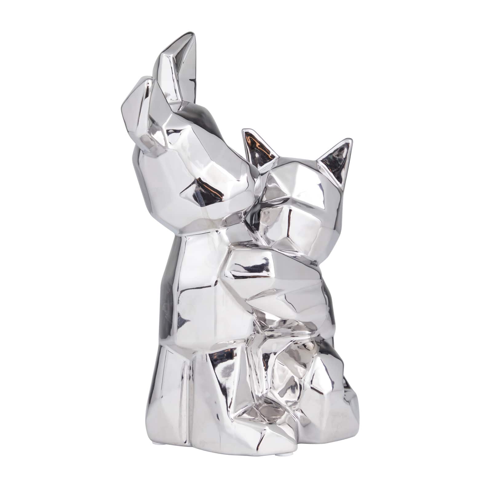 CosmoLiving by Cosmopolitan Silver Porcelain Contemporary Sculpture, 12&#x22; x 8&#x22; x 5&#x22;