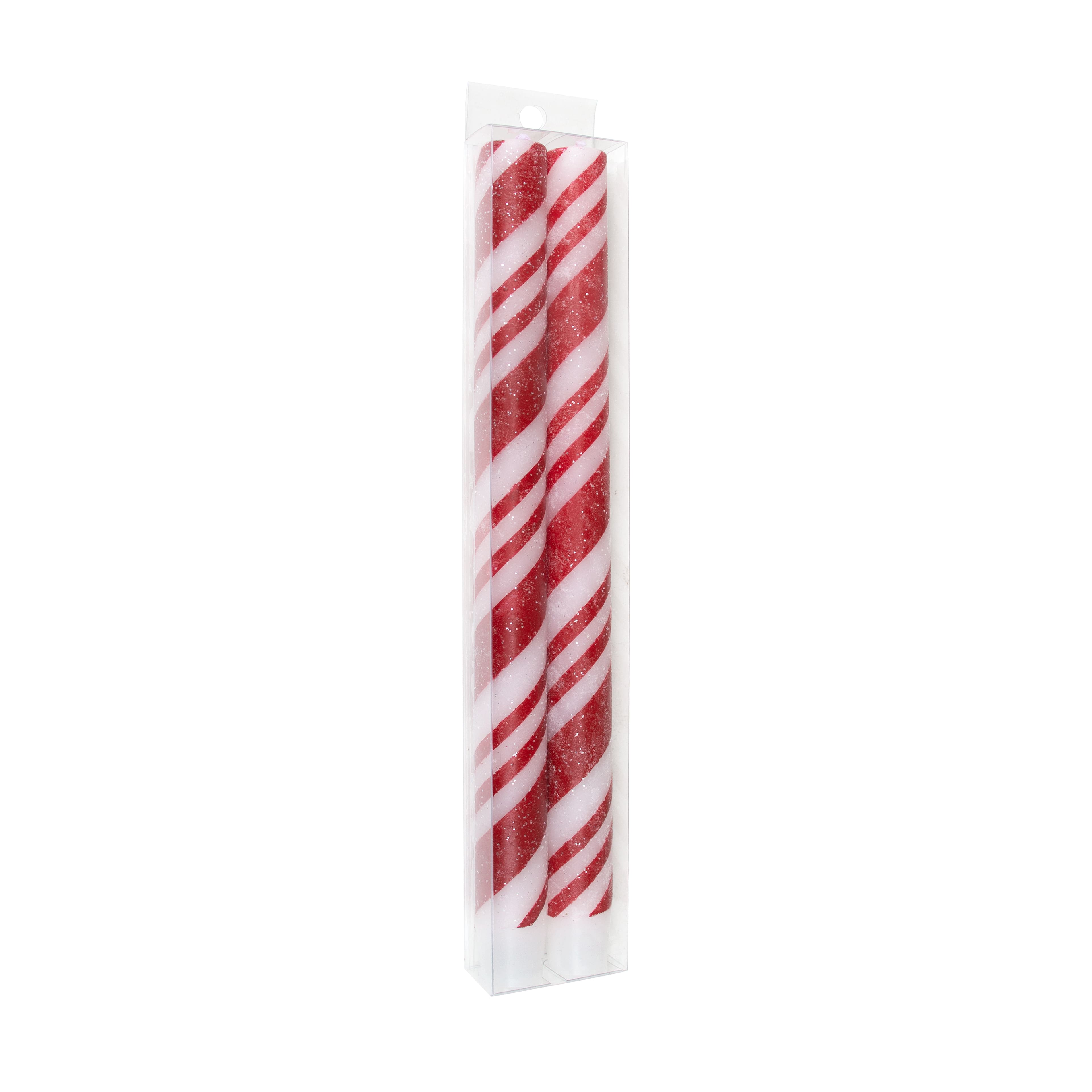 10&#x22; Red &#x26; White Stripes Taper Candles, 2ct. by Ashland&#xAE;