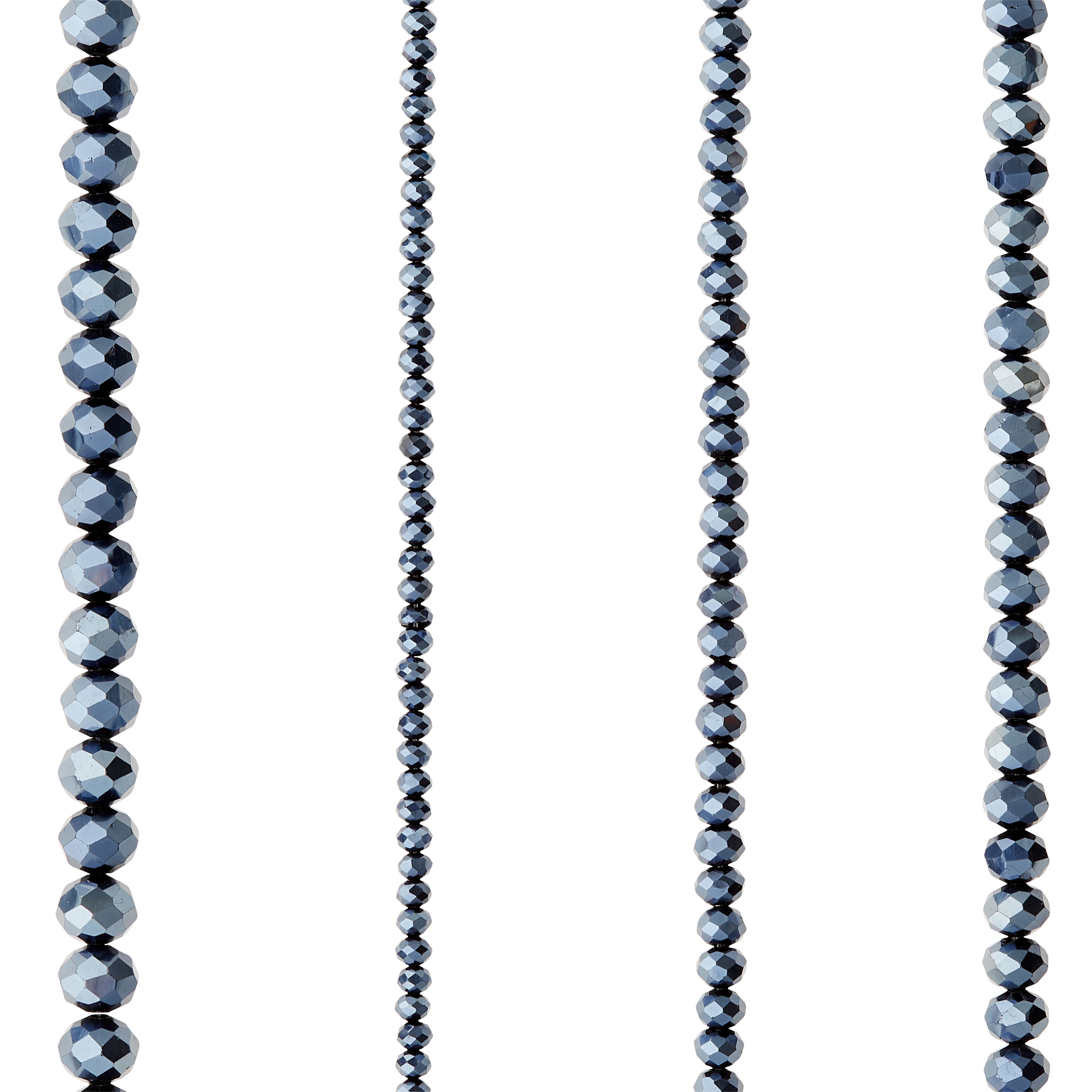 Black Faceted Glass Rondelle Bead Strings by Bead Landing™