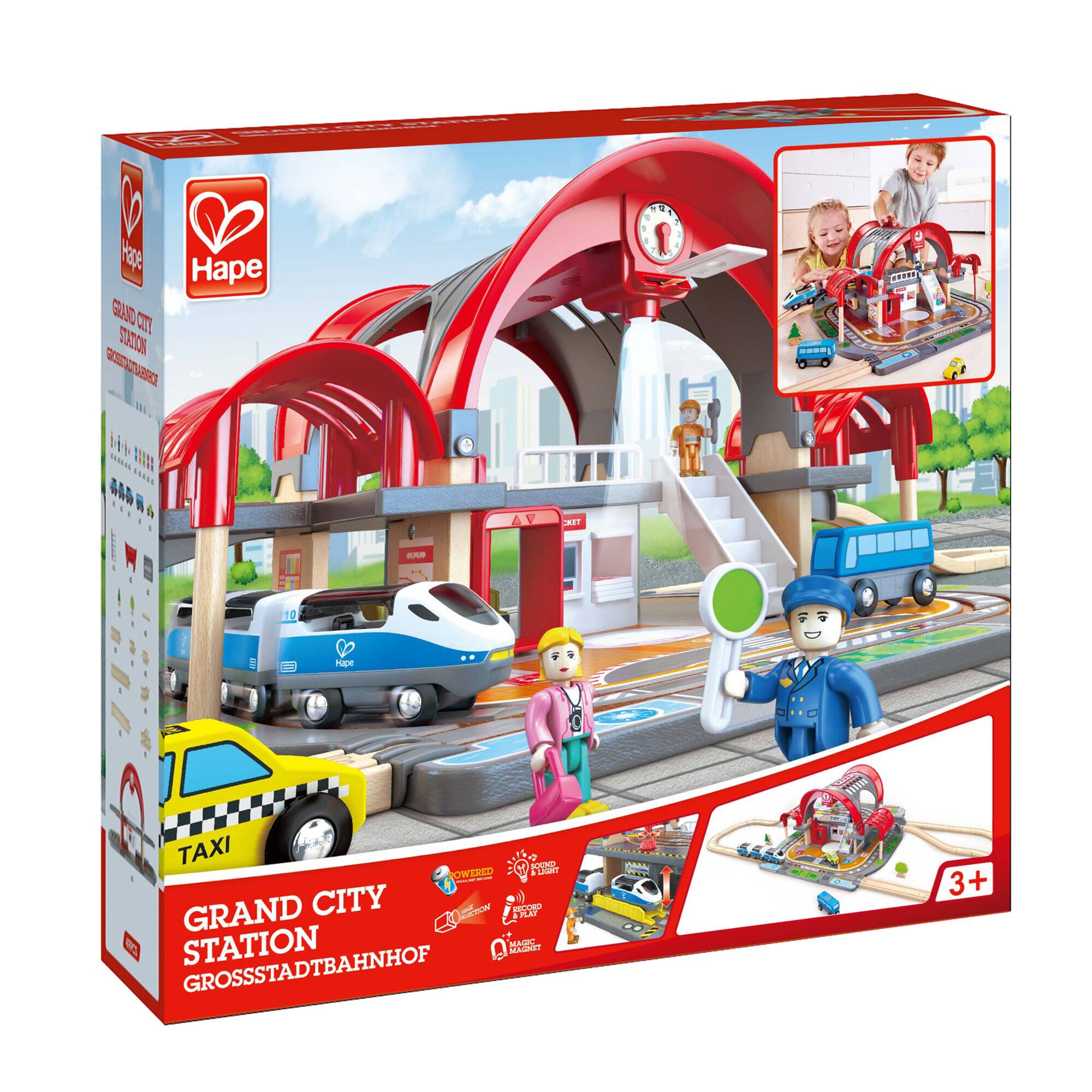 Hape Grand City Station: Light &#x26; Sound Play Railway Set