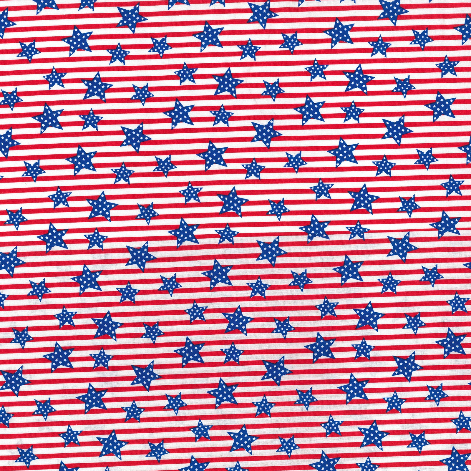 Fabric Traditions Red, White &#x26; Blue Stars on Stripes Cotton Fabric