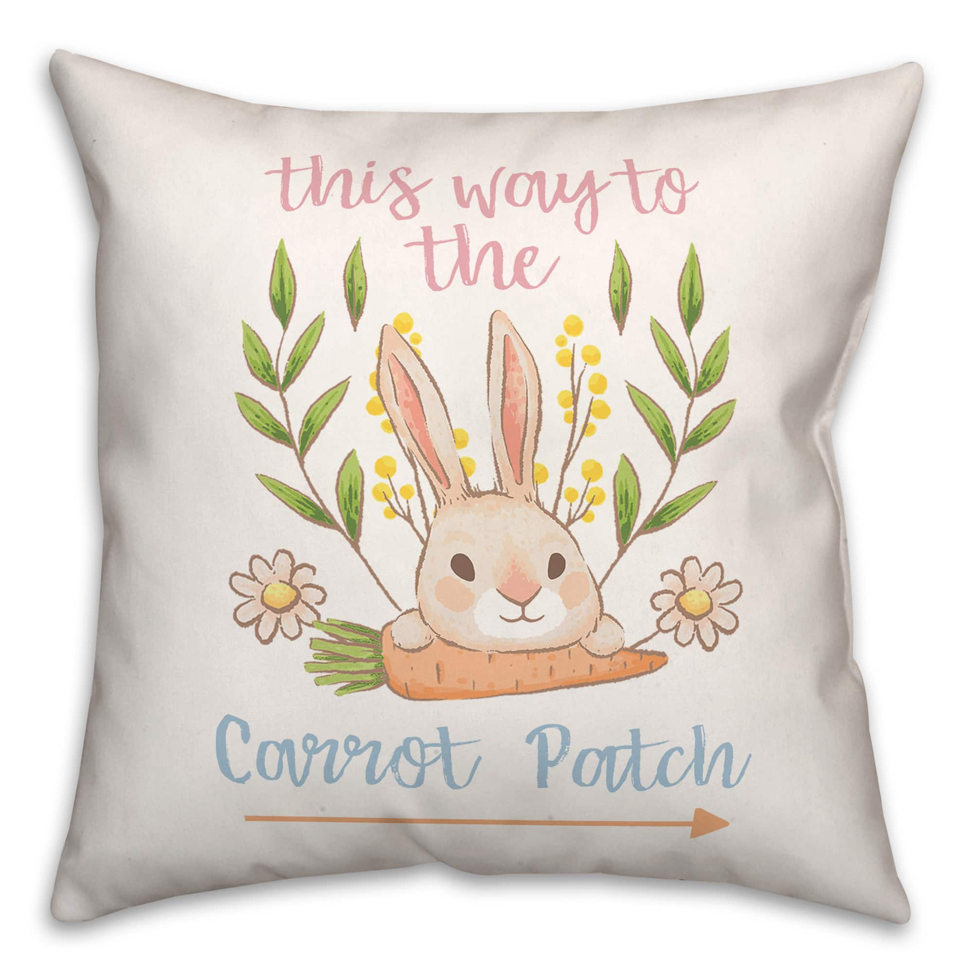 This Way To Carrot Patch 18&#x22; x 18&#x22; Throw Pillow