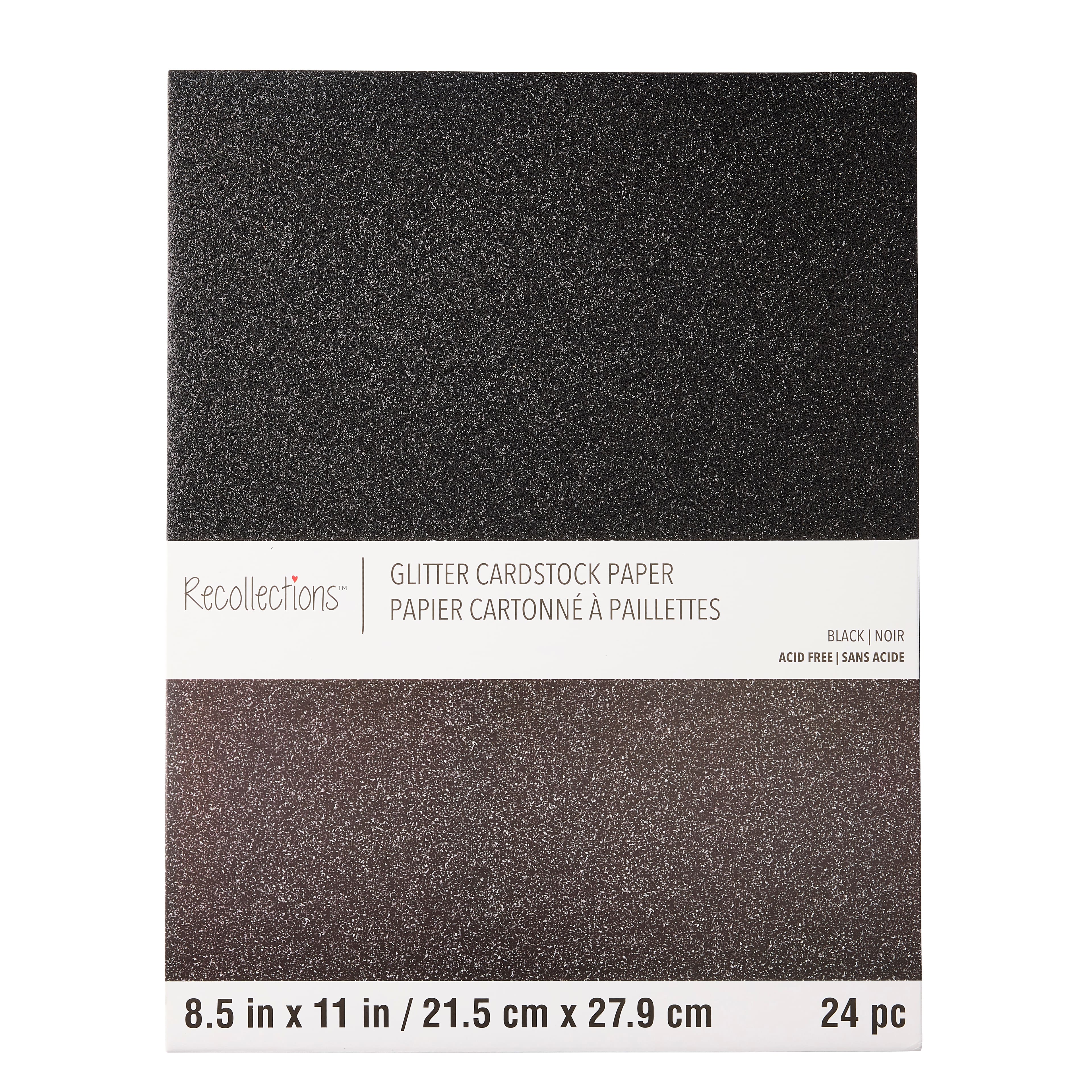 12 Packs: 24 ct. (288 total) Glitter 8.5" x 11" Cardstock Paper by Recollections™