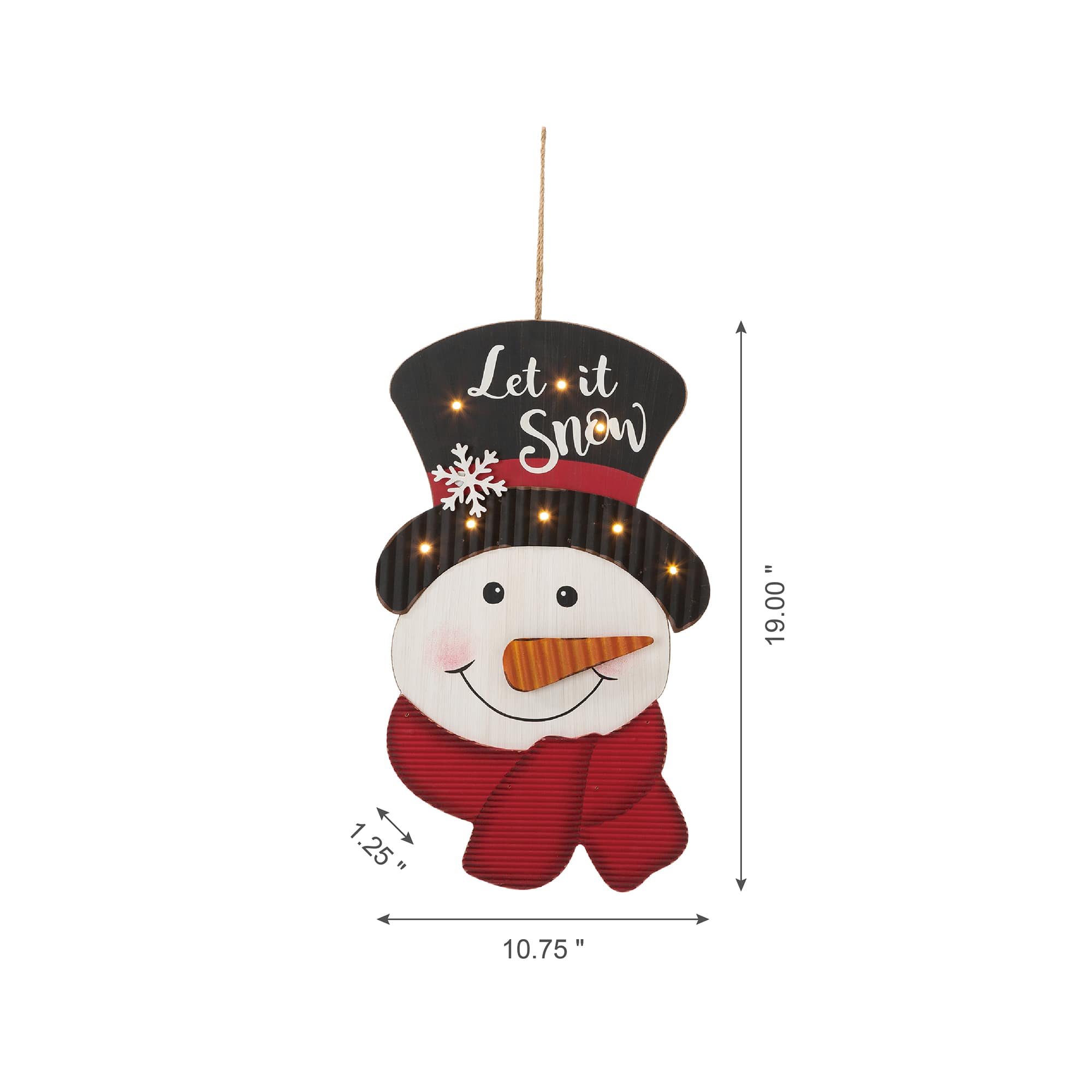 Glitzhome&#xAE; 19&#x22; Lighted Snowman Wall D&#xE9;cor