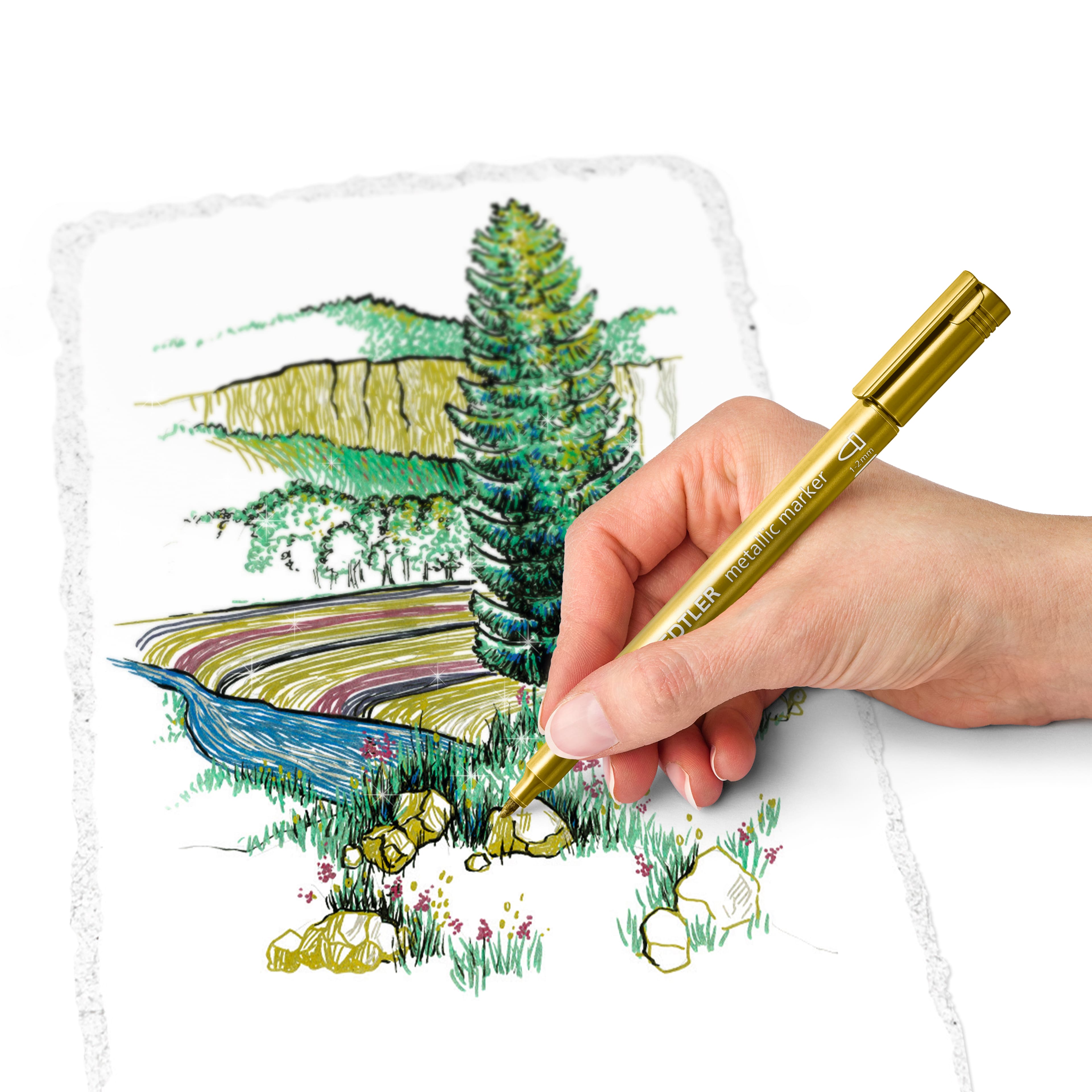 Staedtler® 10 Colour Bullet Tip Metallic Pen Set