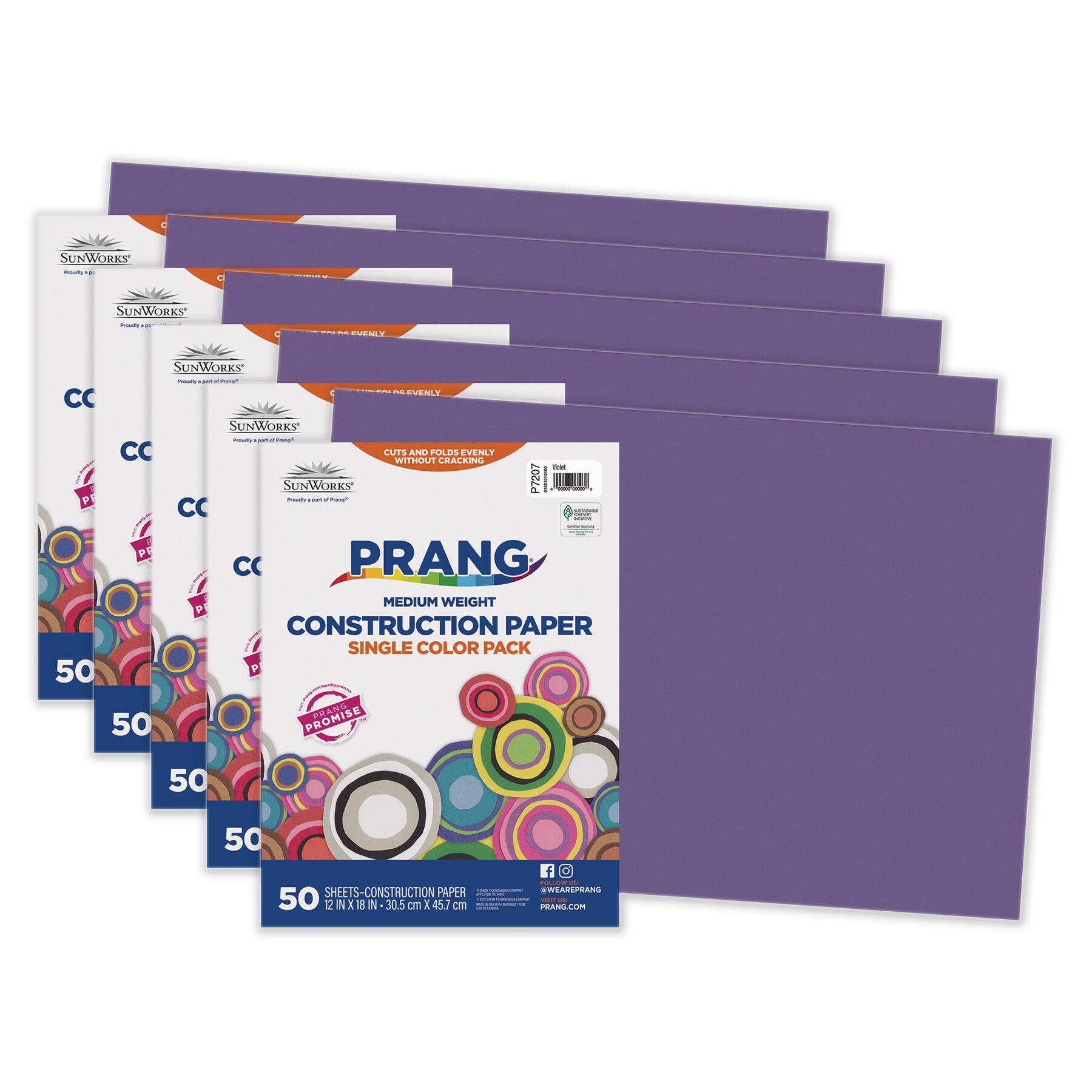 Prang&#xAE; 12&#x22; x 18&#x22; Construction Paper, 5 Packs of 50 Sheets
