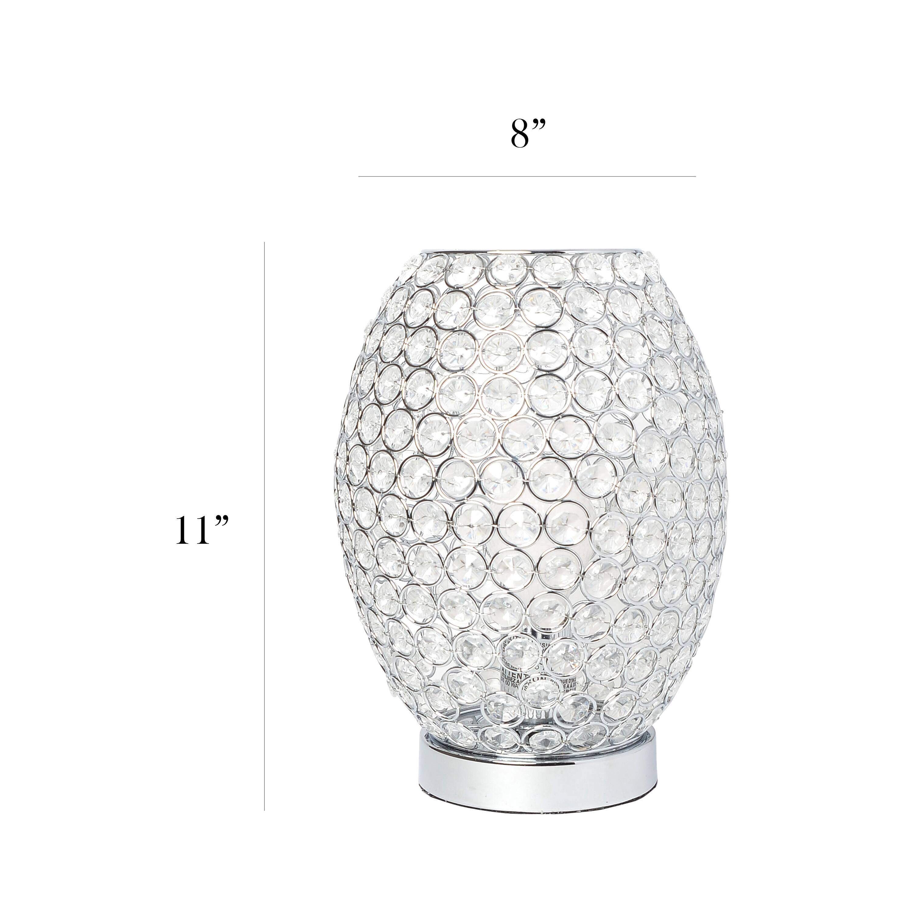 Elegant Designs Crystal &#x26; Chrome Decorative Table Lamp