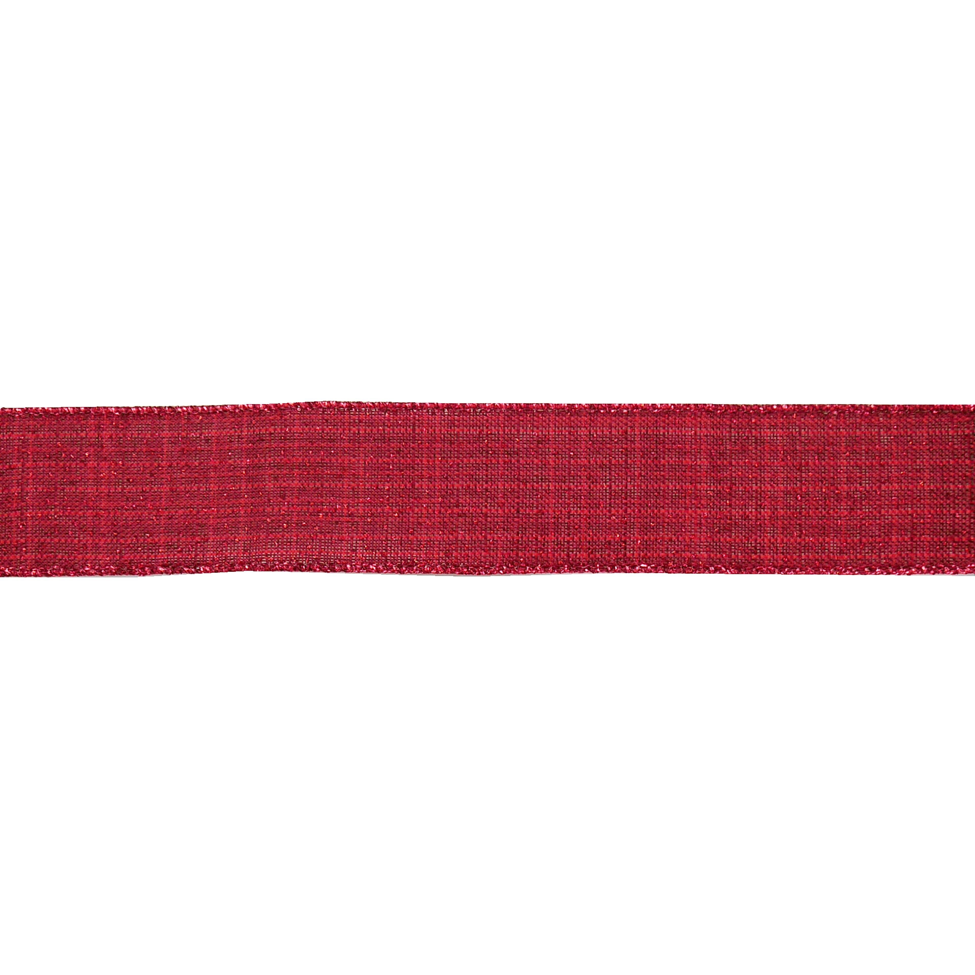 1.5&#x22; x 30ft. Burgundy Wired Faux Linen Ribbon by Celebrate It&#xAE;