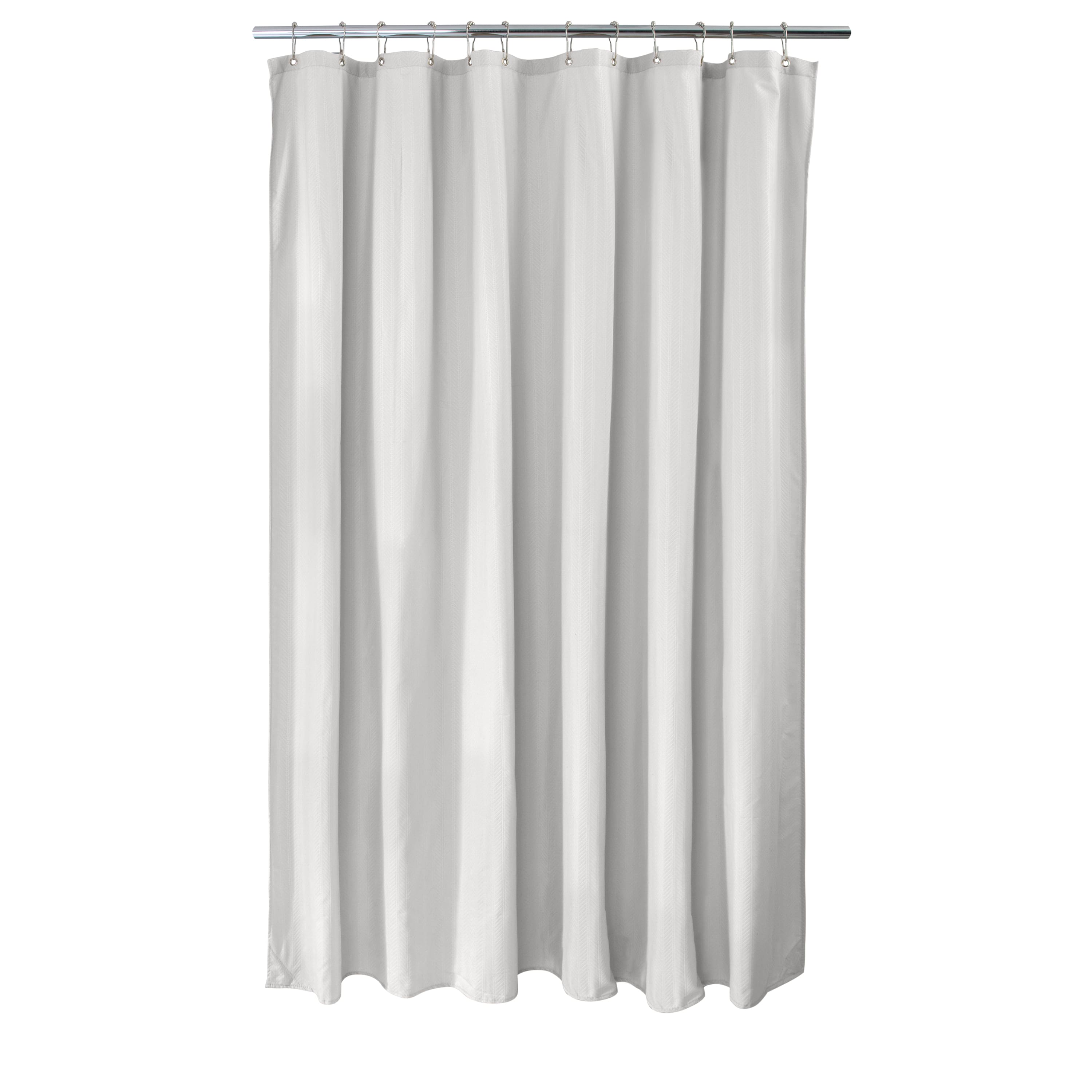 Elle Décor White Soft Touch Waterproof Fabric Shower Curtain Liner