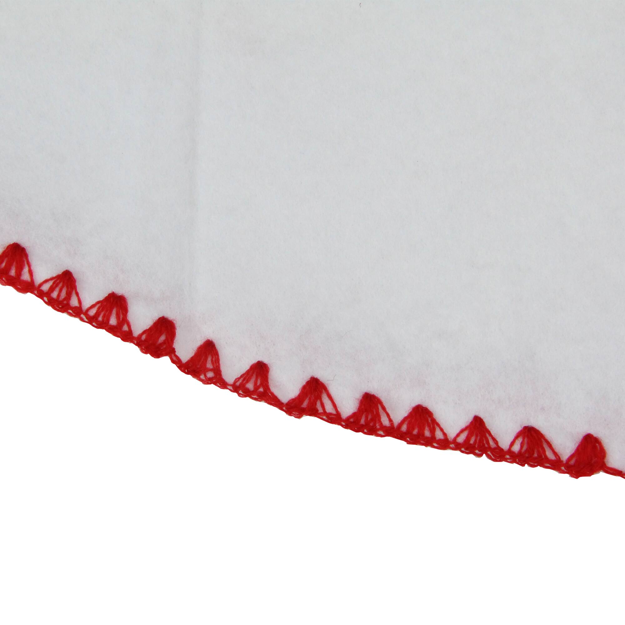 26&#x22; White Shell Stitching Christmas Tree Skirt