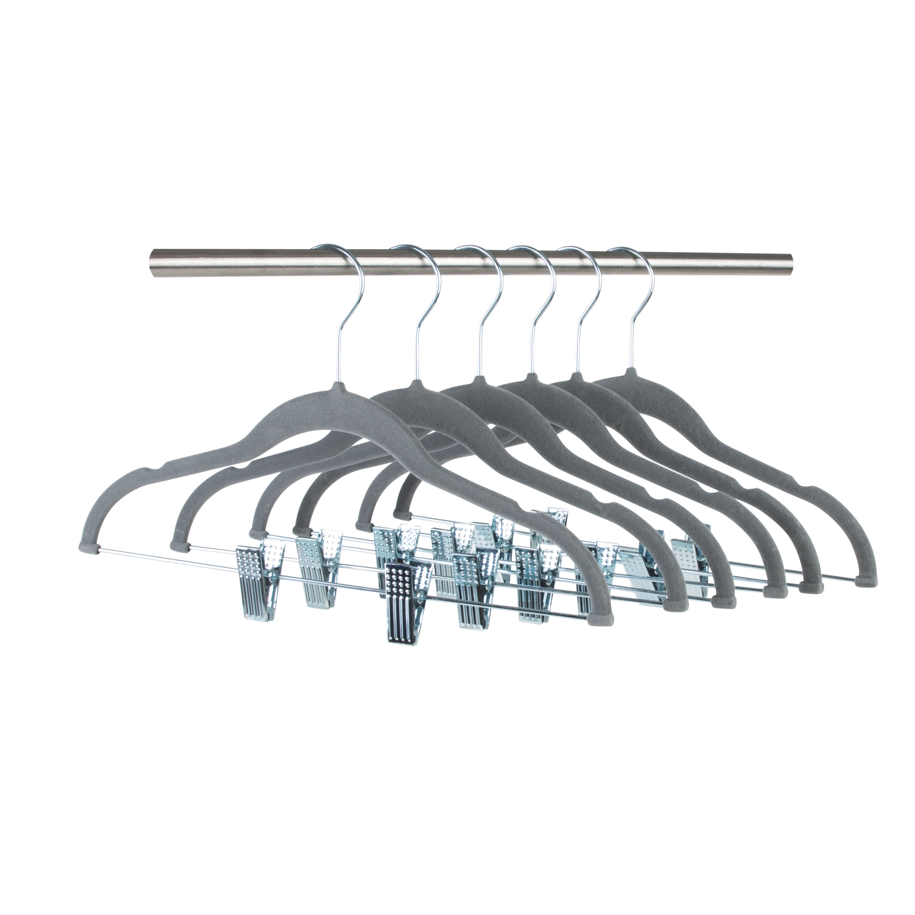 Simplify Children's Gray Velvet Hangers, 6ct.