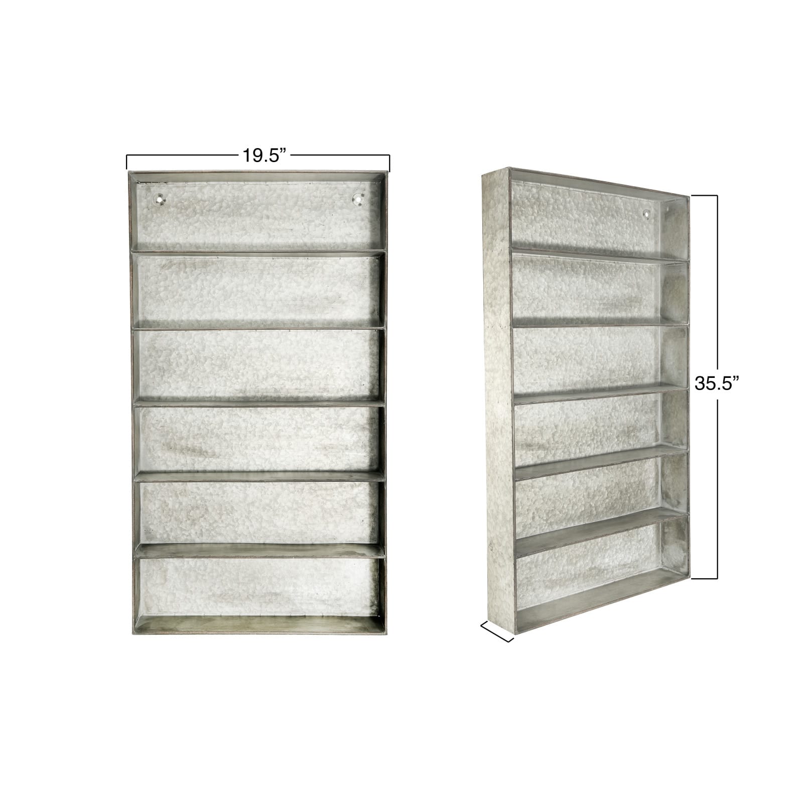 Hello Honey® 35.5" Distressed Gray Metal 6 Tier Wall Shelf