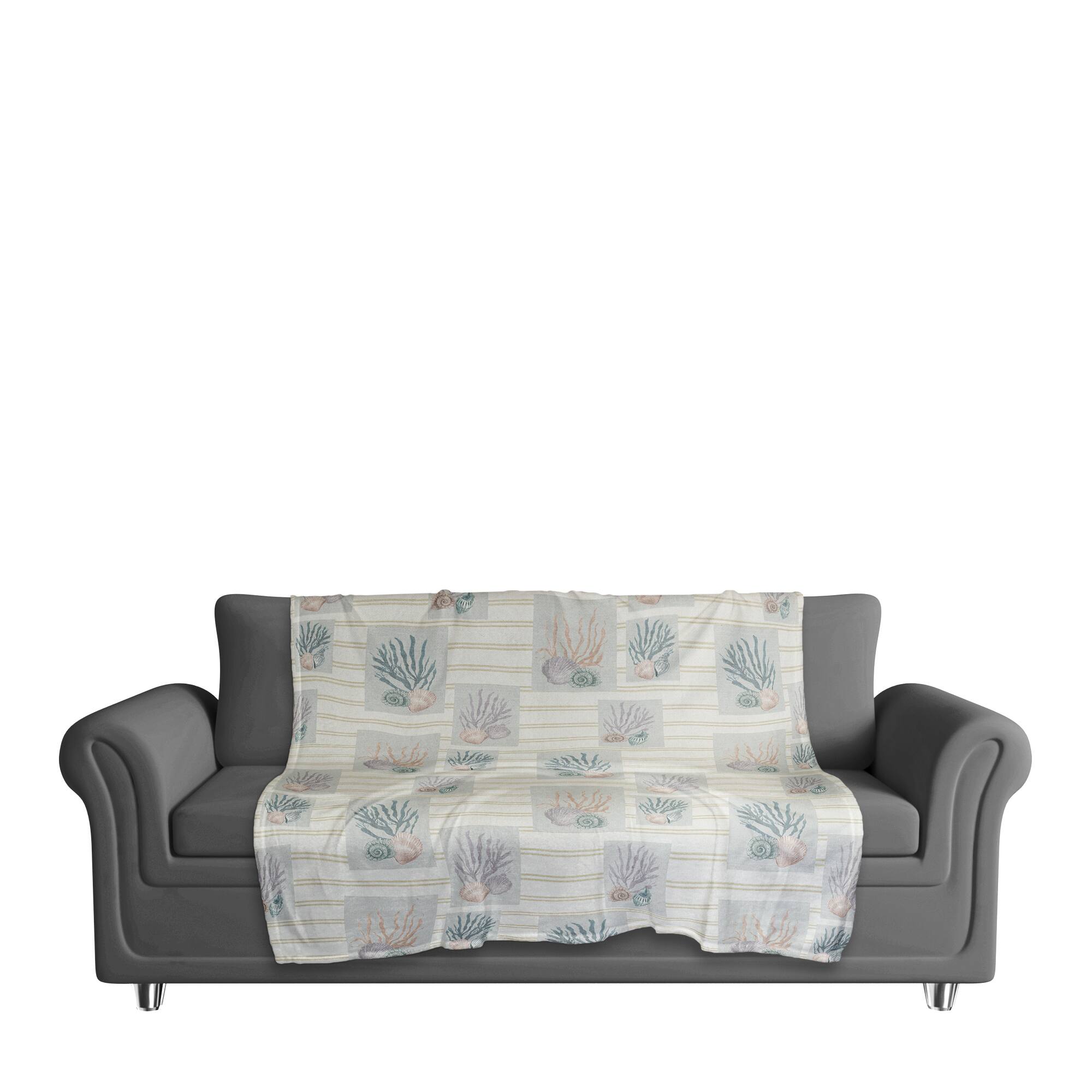 Shell Panels Coral Fleece Blanket