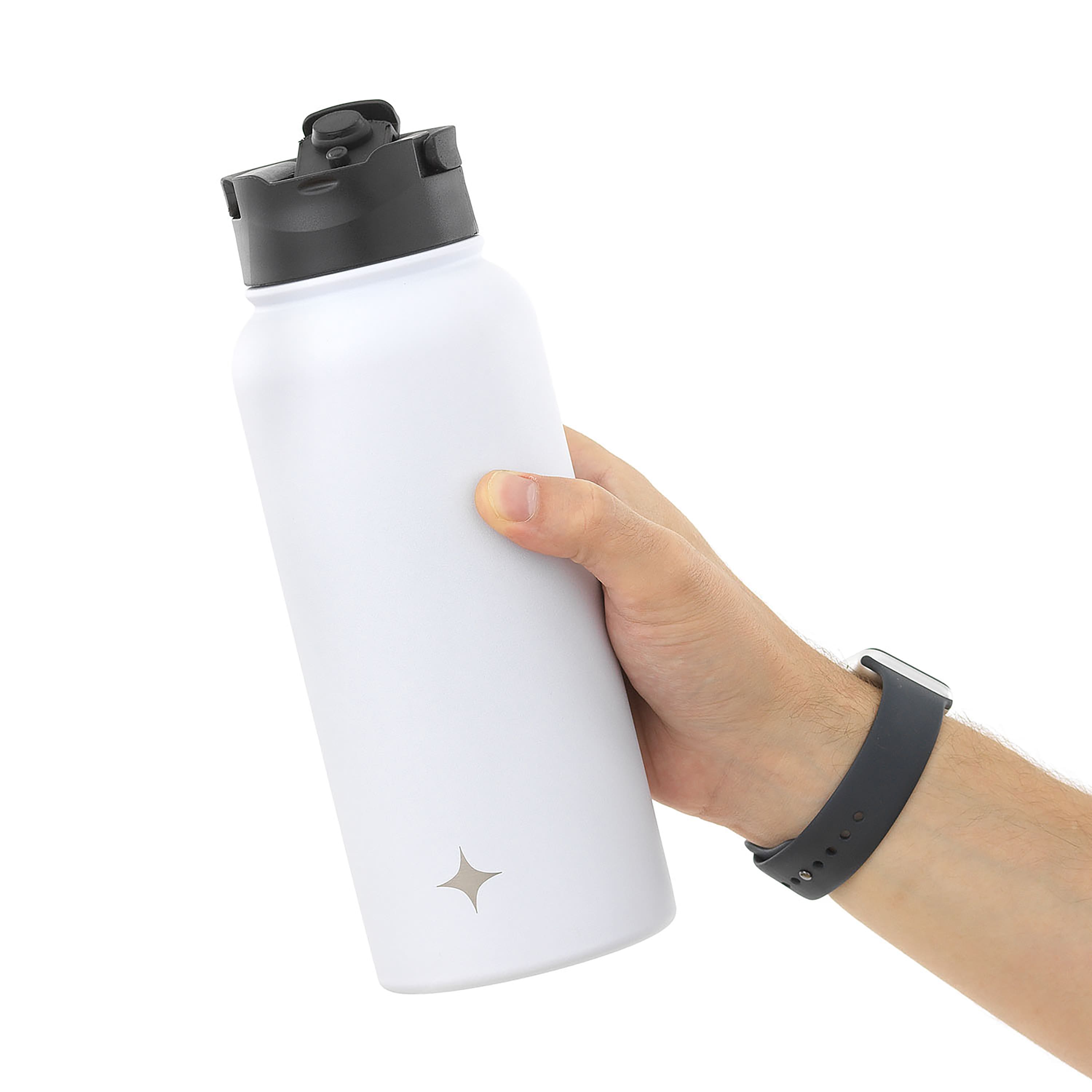 JoyJolt® 32oz. Vacuum Insulated Water Bottle With Flip Lid & Sport Straw Lid