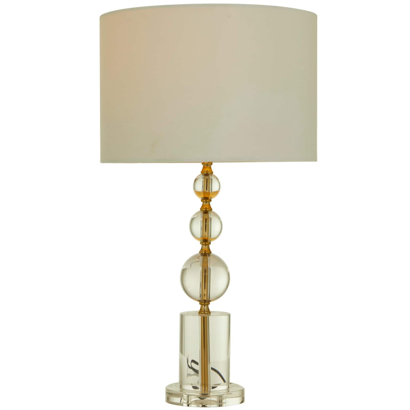 CosmoLiving by Cosmopolitan Gold Crystal Orbs Style Base Table Lamp with Drum Shade 15" x 15" x 27"
