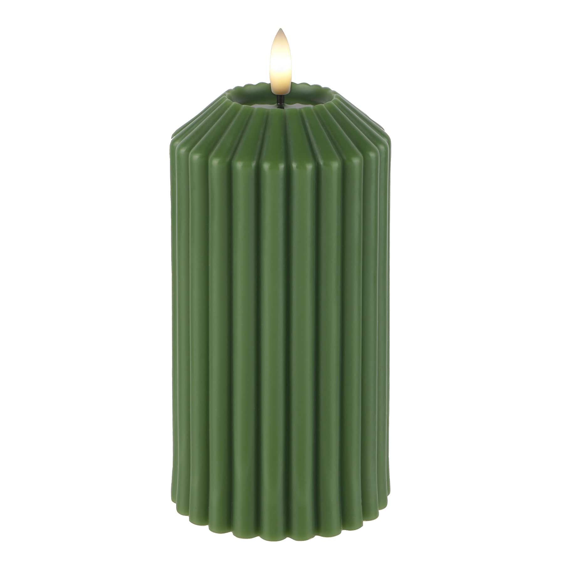6&#x22; Ribbed Wax LED Pillar Candle by Ashland&#xAE;