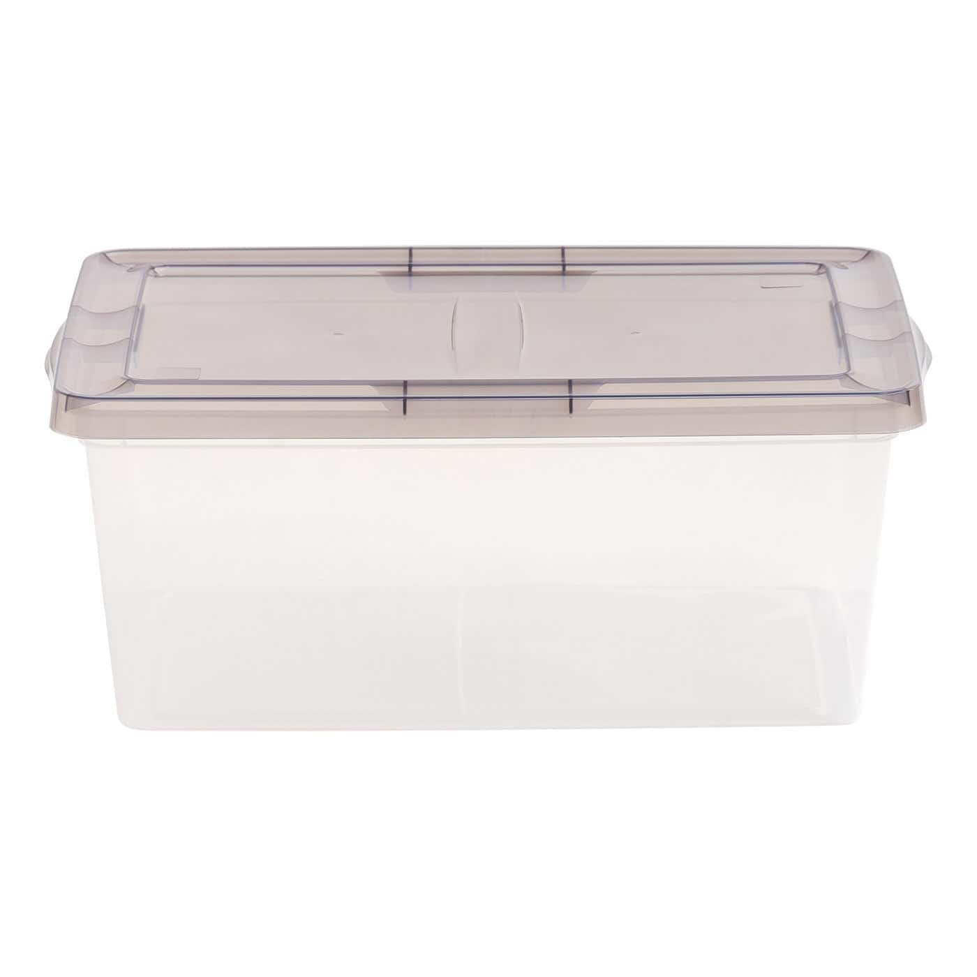 IRIS® 17qt. Clear Snap Top Storage Box with Gray Lid