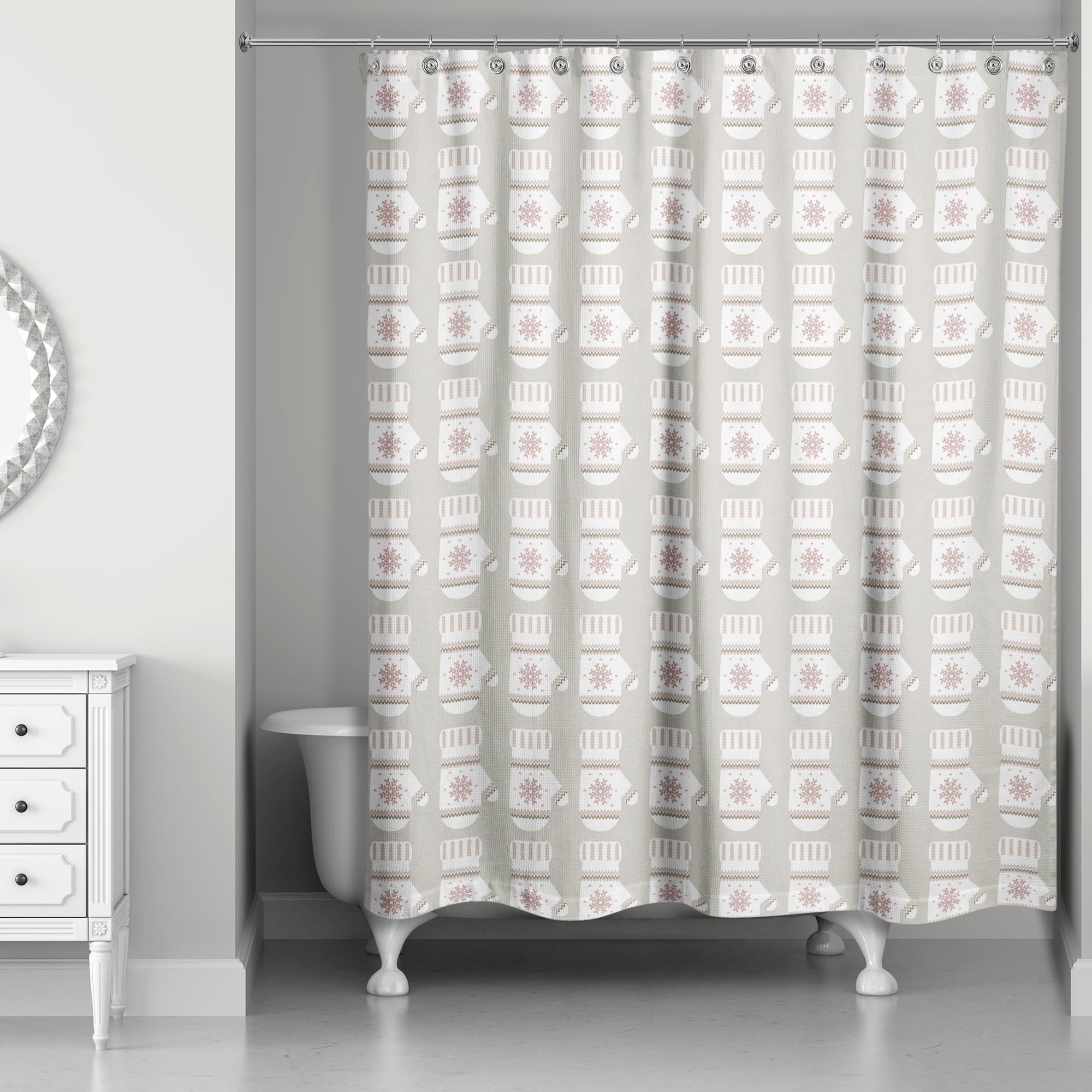 Warm &#x26; Cozy Mittens Shower Curtain