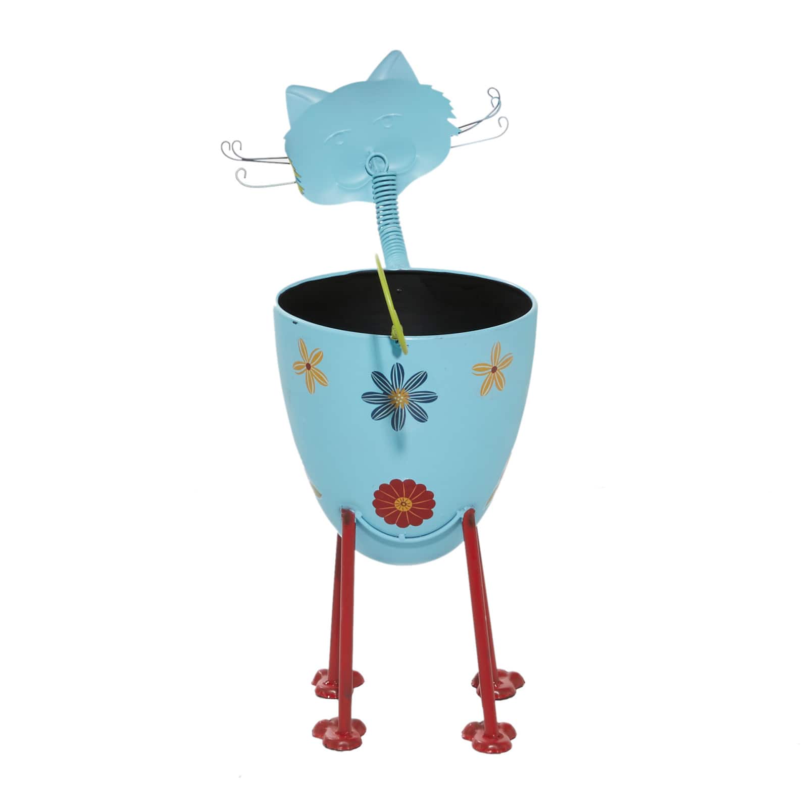19" Blue Iron Farmhouse Cat Planter