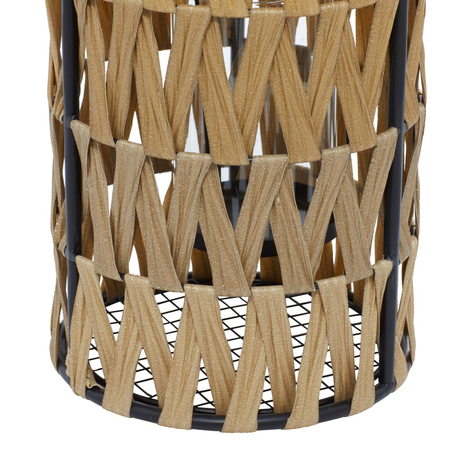 Gold Metal Natural Lantern 17" x 7" x 7"