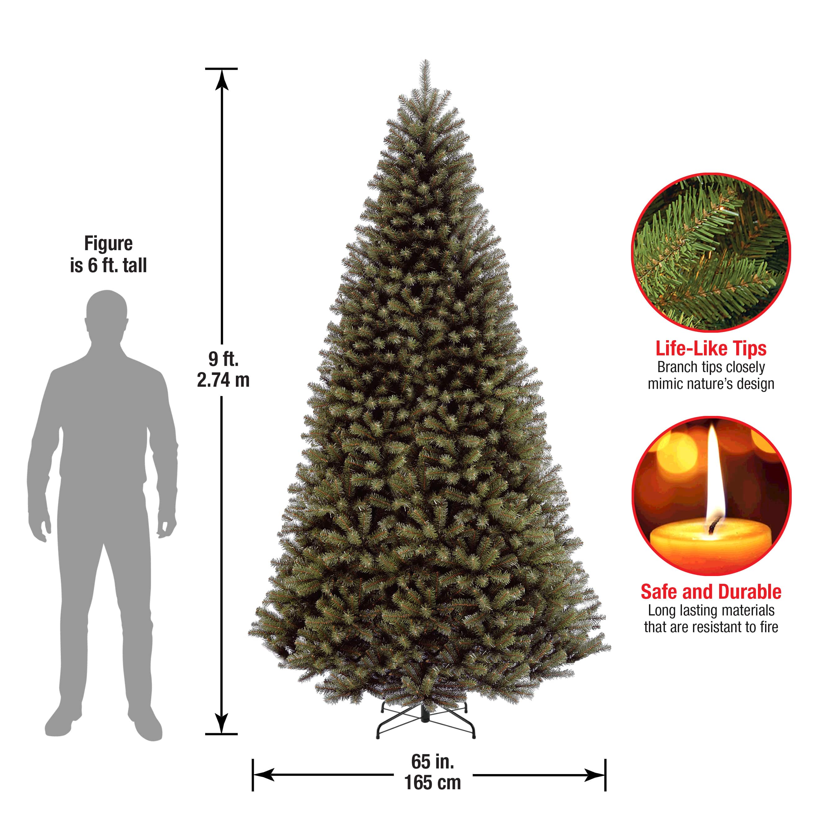 9 ft. Unlit North Valley Spruce Full Artificial Christmas Tree