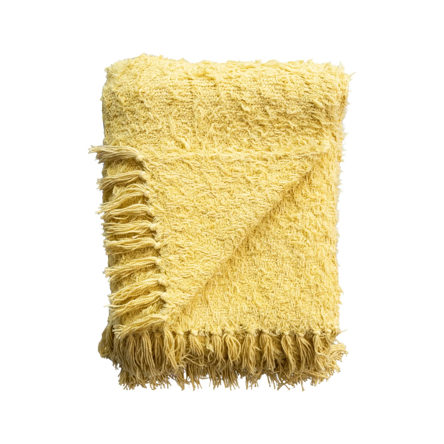 Hello Honey® 60" Chartreuse Woven Cotton Throw Blanket with Fringe