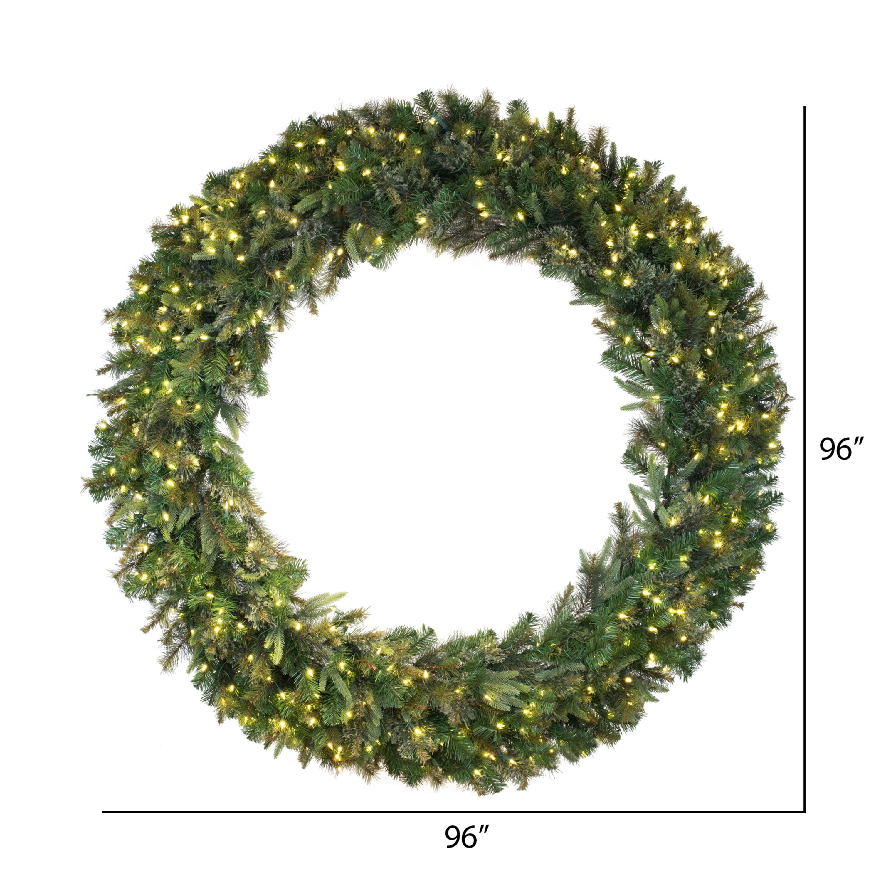 96&#x22; Warm White Dura-Lit&#xAE; LED Cashmere Pine Wreath