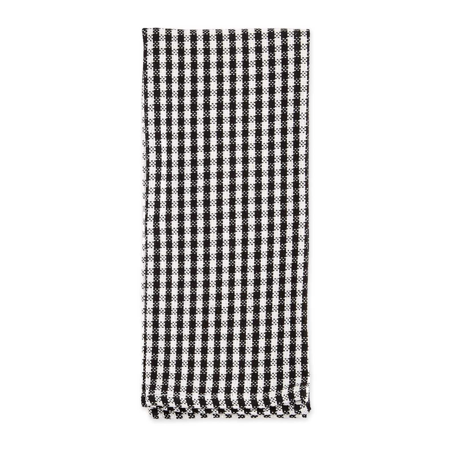 DII&#xAE; Black Check Heavyweight Dishtowel &#x26; Dishcloth Set