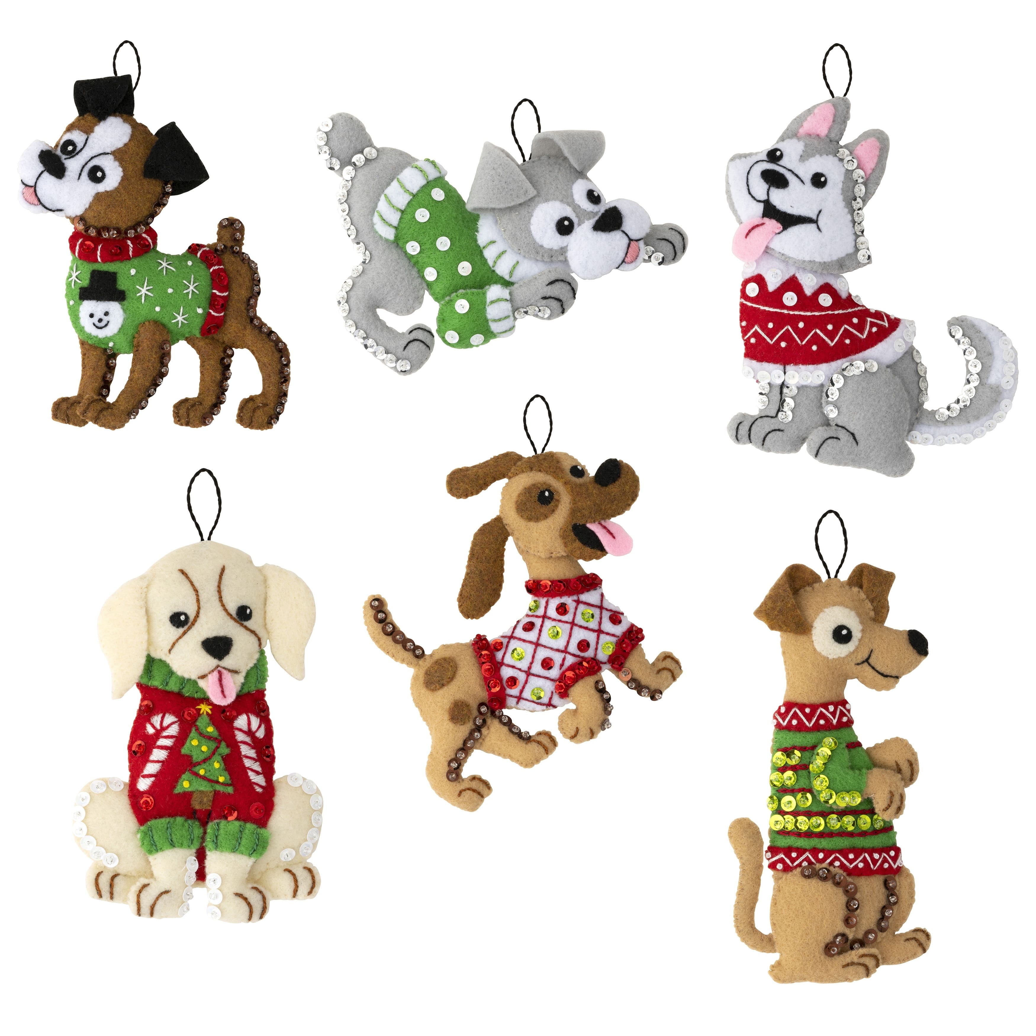 Lap Dog in Sweater Ornaments 
